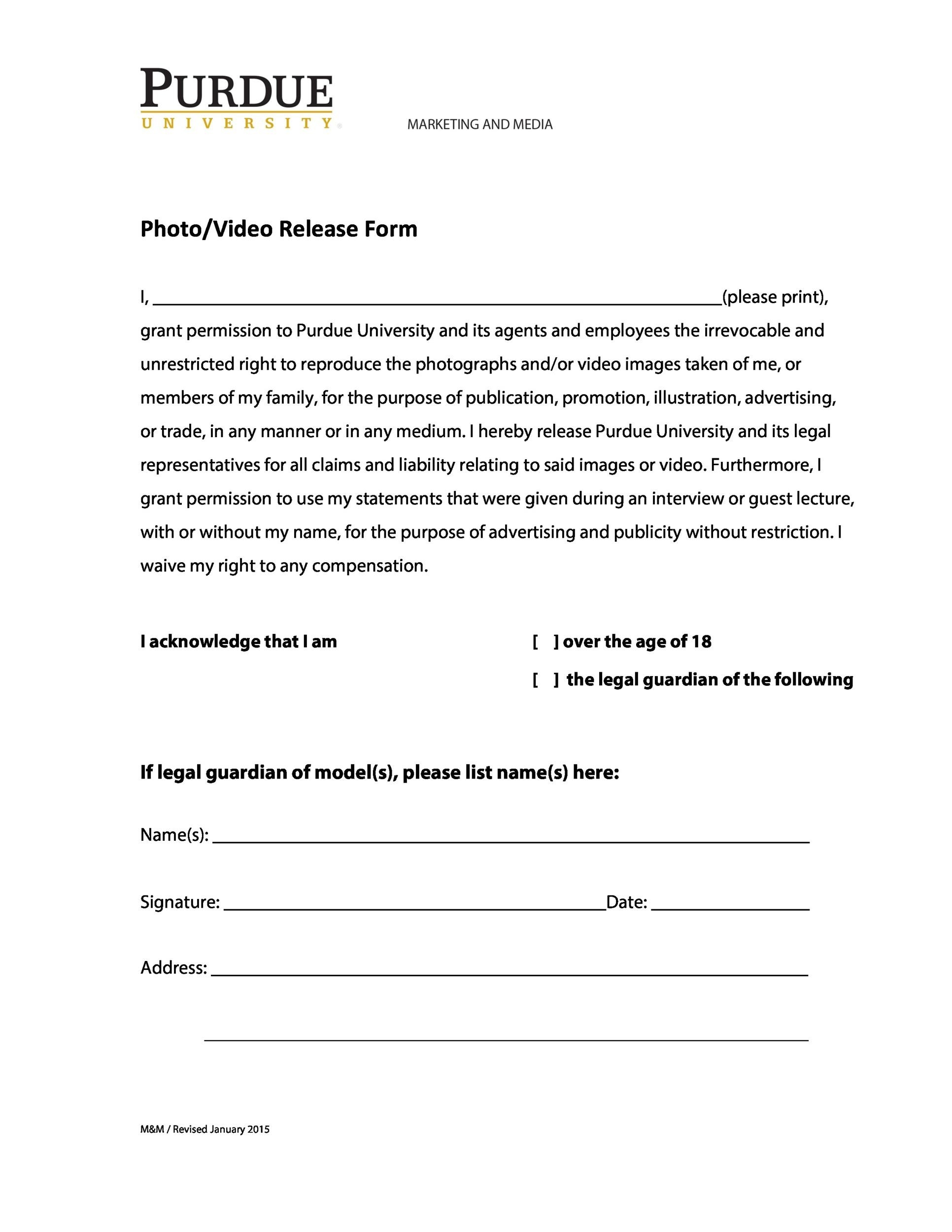 53 Standard Photo Release Forms Free TemplateLab