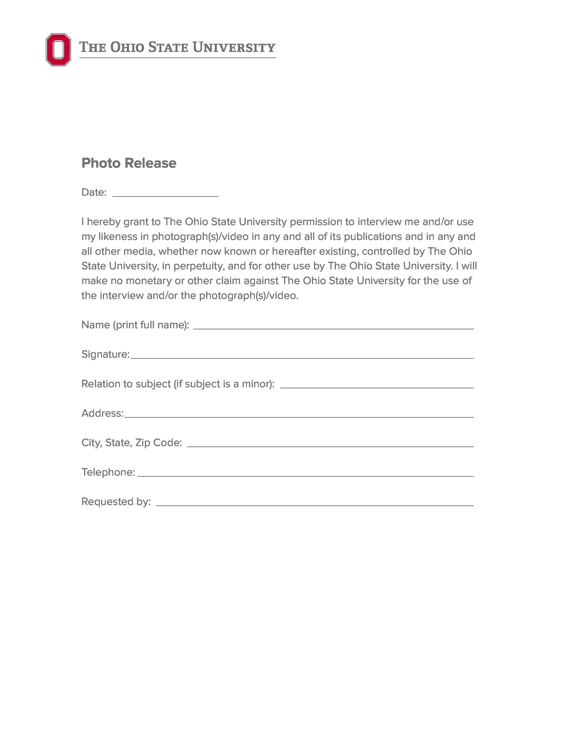 Free Simple Printable Copyright Release Form For Photographers