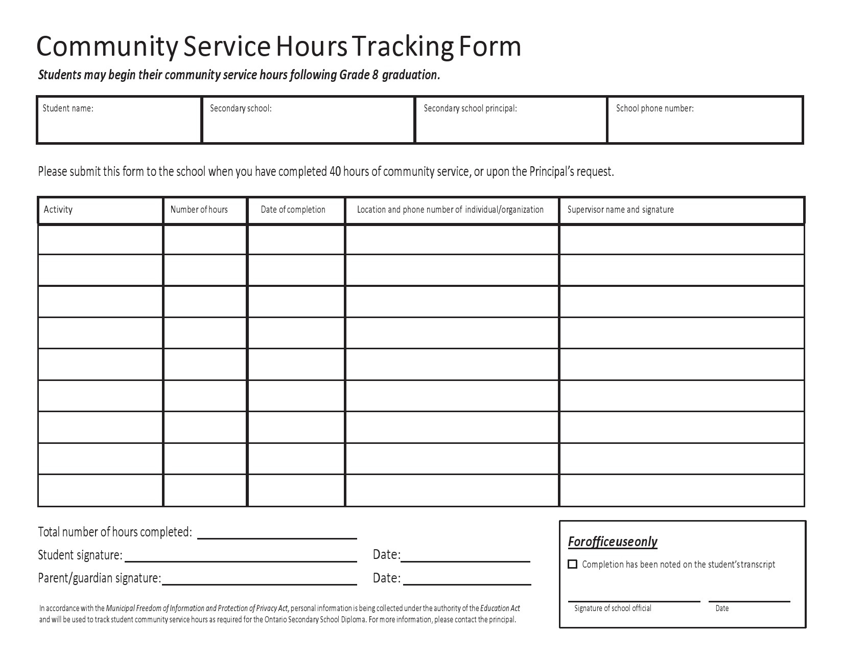 56 Blank Volunteer Hours Log Templates Excel U0026 Word 
