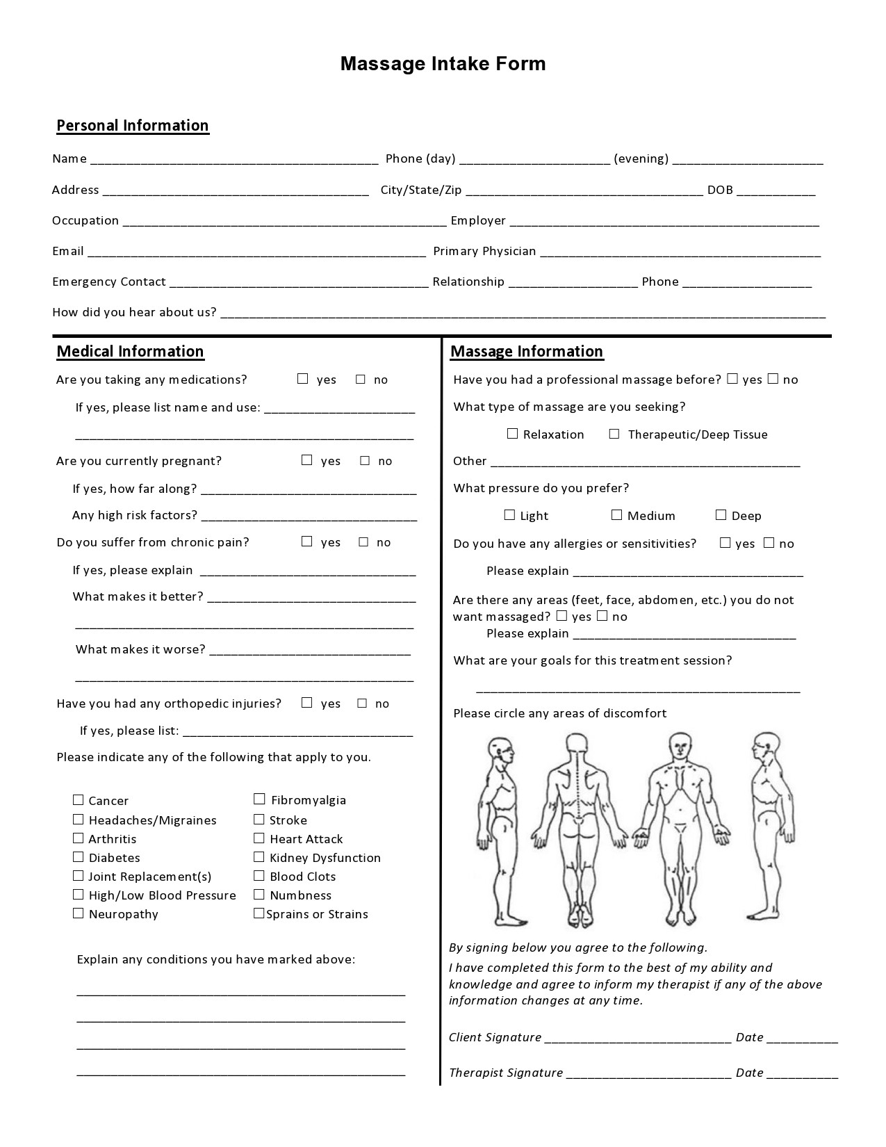 Free Printable Medical Intake Forms