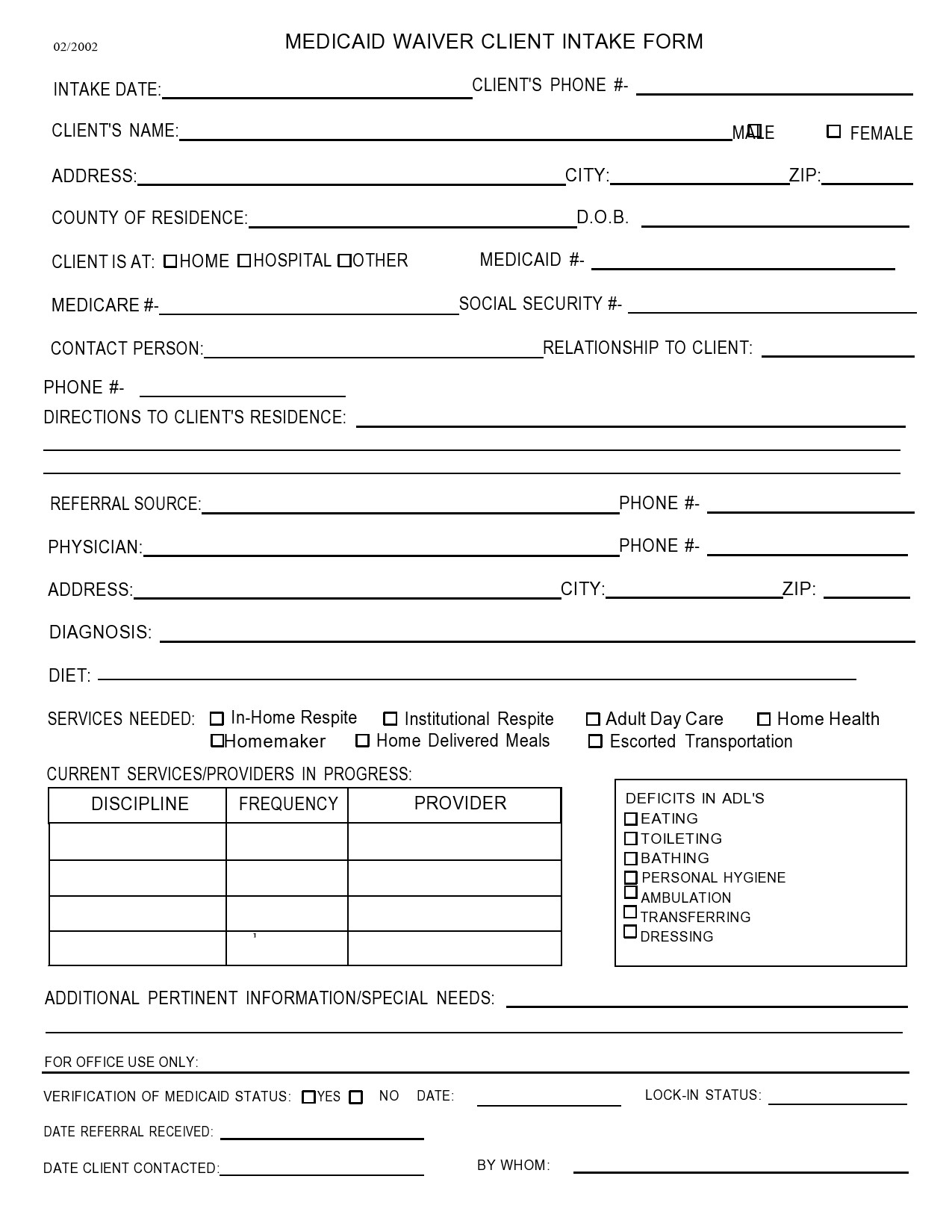 Free Printable Therapy Intake Forms