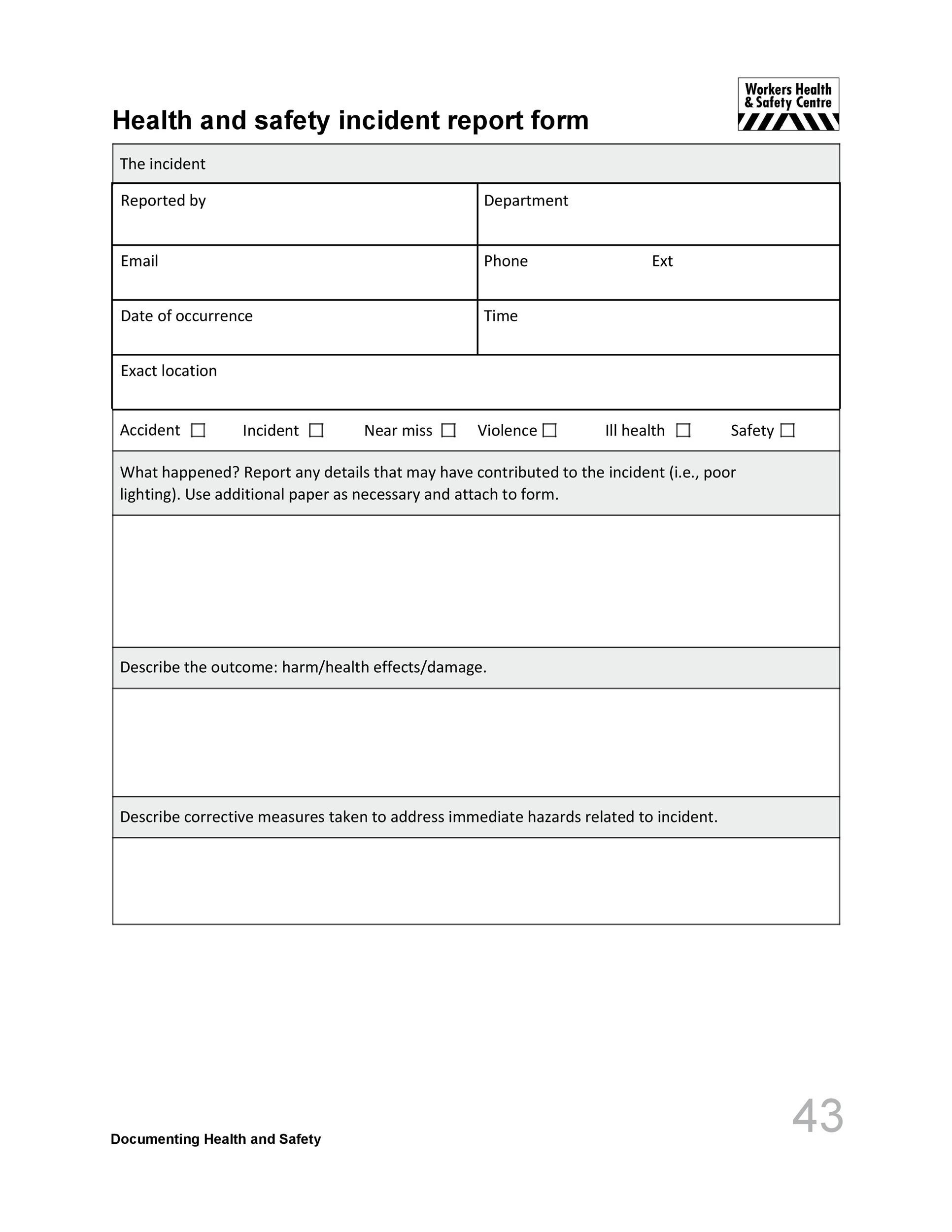 60 Incident Report Template Employee Police Generic TemplateLab