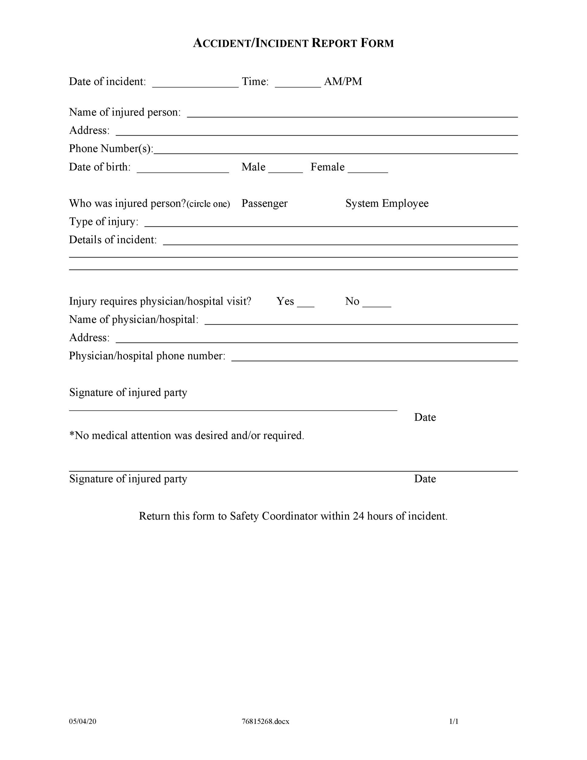 60 Incident Report Template Employee Police Generic TemplateLab