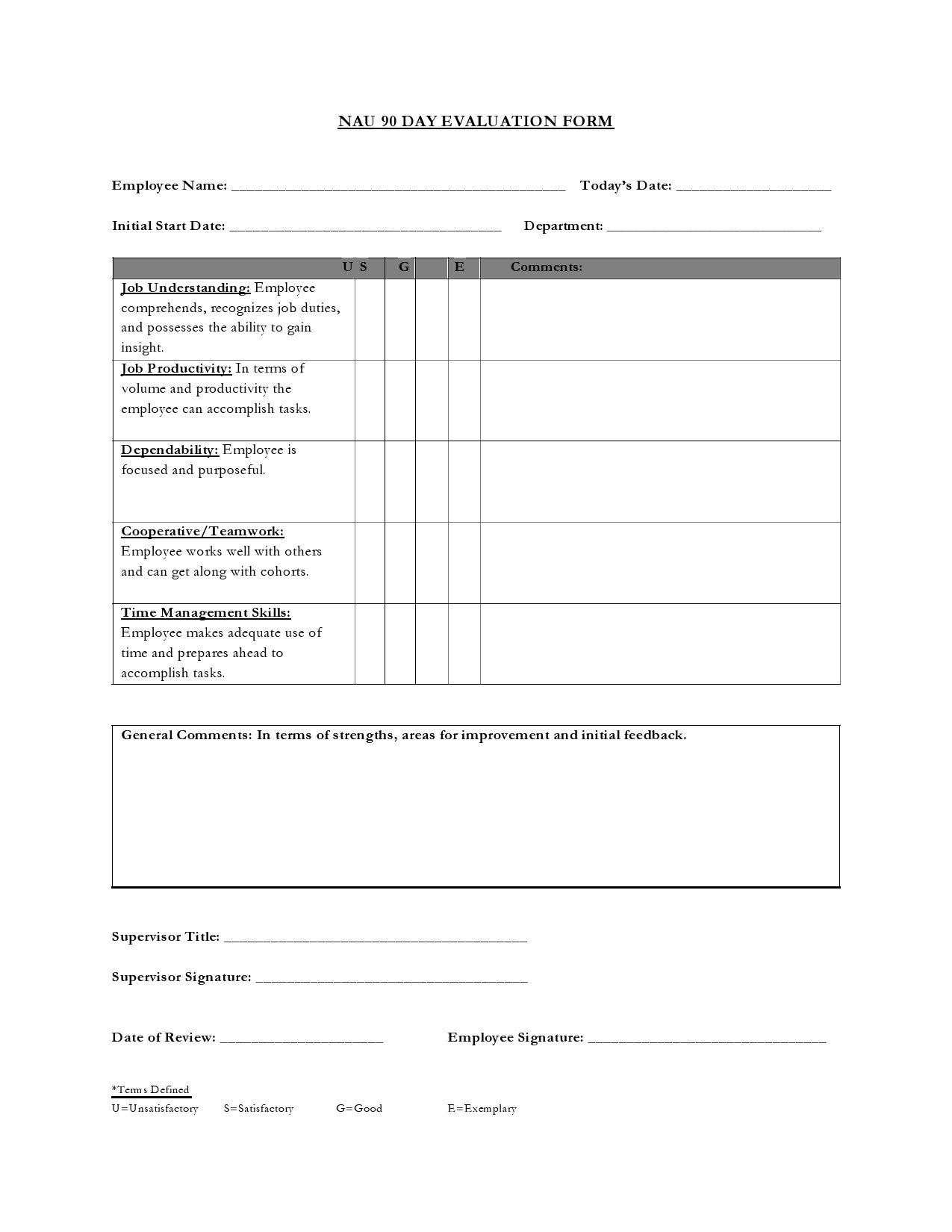 90 Day Review Templates u0026 Printable Examples TemplateLab