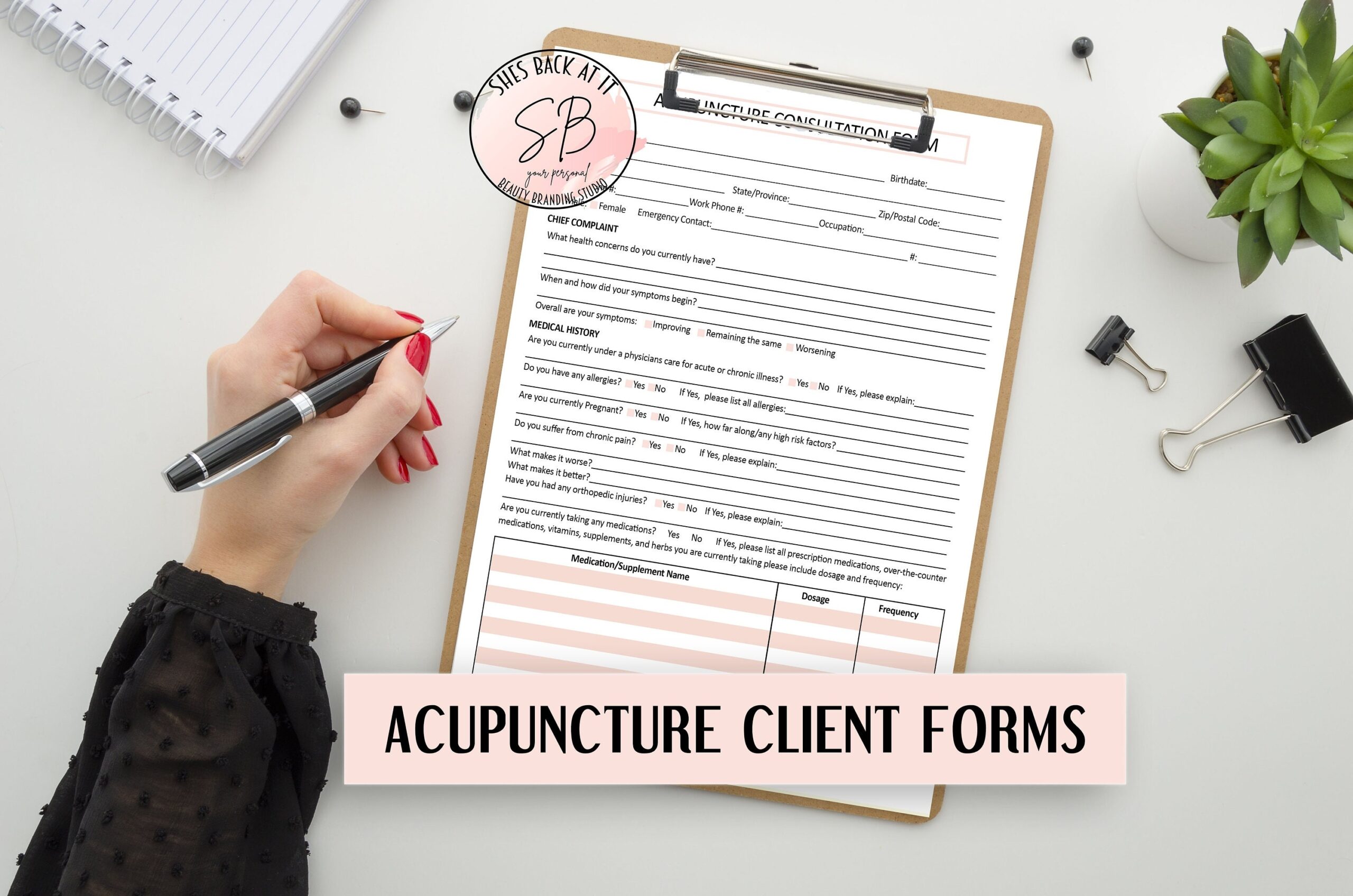 Acupuncture Intake Form Template Bundle Health Consultation And 