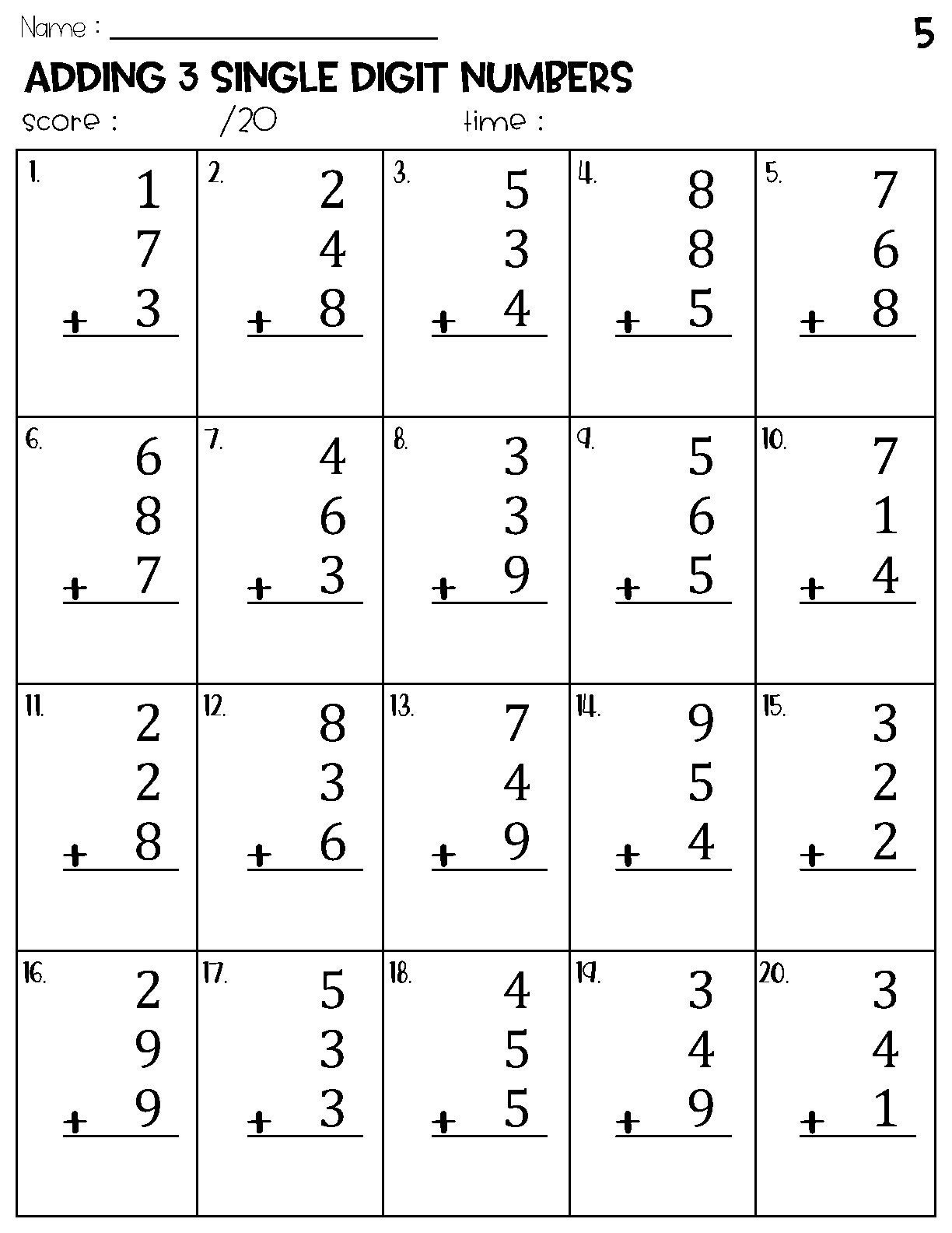 Free Printable 3 Forms Of A 3 Digit Number