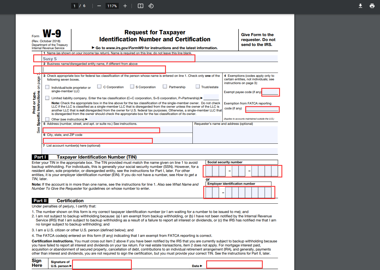 Free Printable W 9 Irs Form