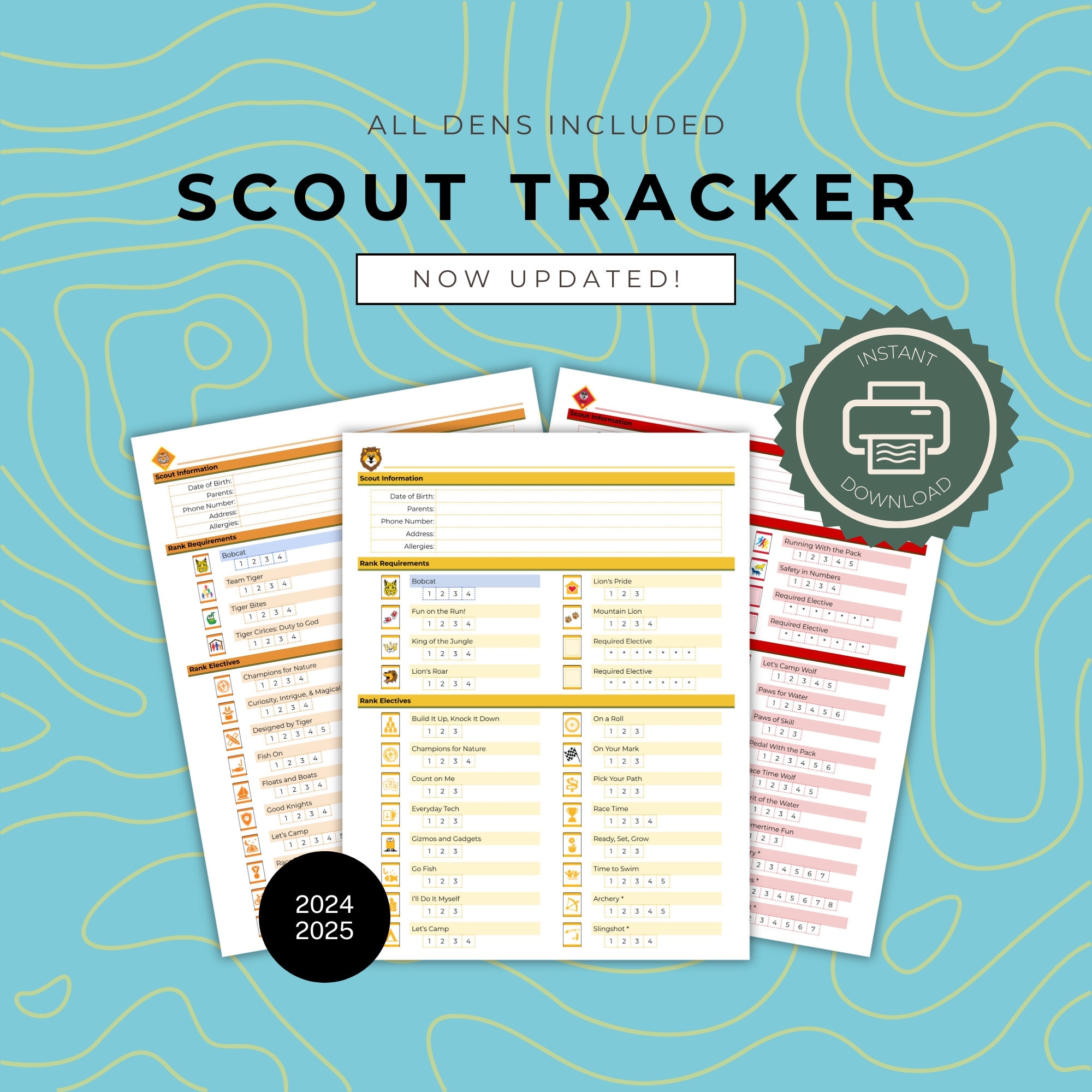 All Dens Scout Tracker 2024 2025 