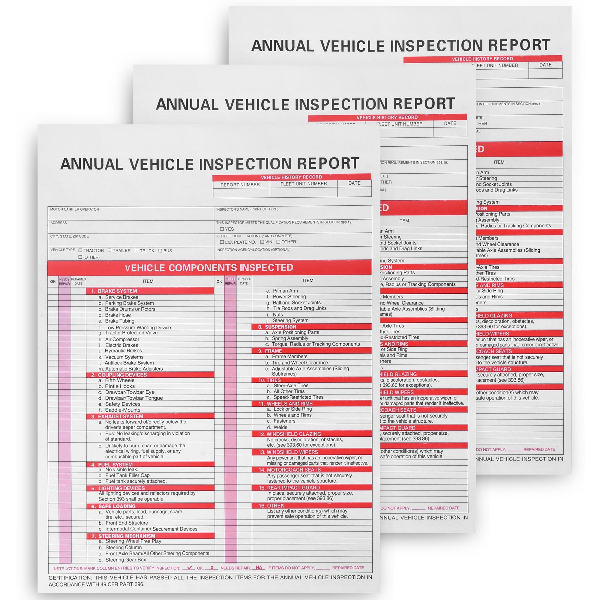 Amazon 25Pack Dot Inspection Forms And Stickers fmcsa Annual Inspection Sticker dot Annual Inspection Forms And Stickers 3 Ply Carbonless Form FMCSA DOT Permanent Aluminum Adhesive Decals Office Products