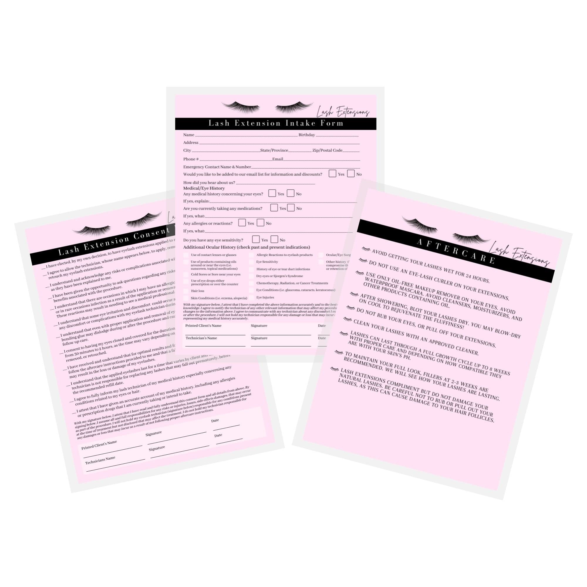 Eyelash Extension Template Free Printable Lash Consent Form
