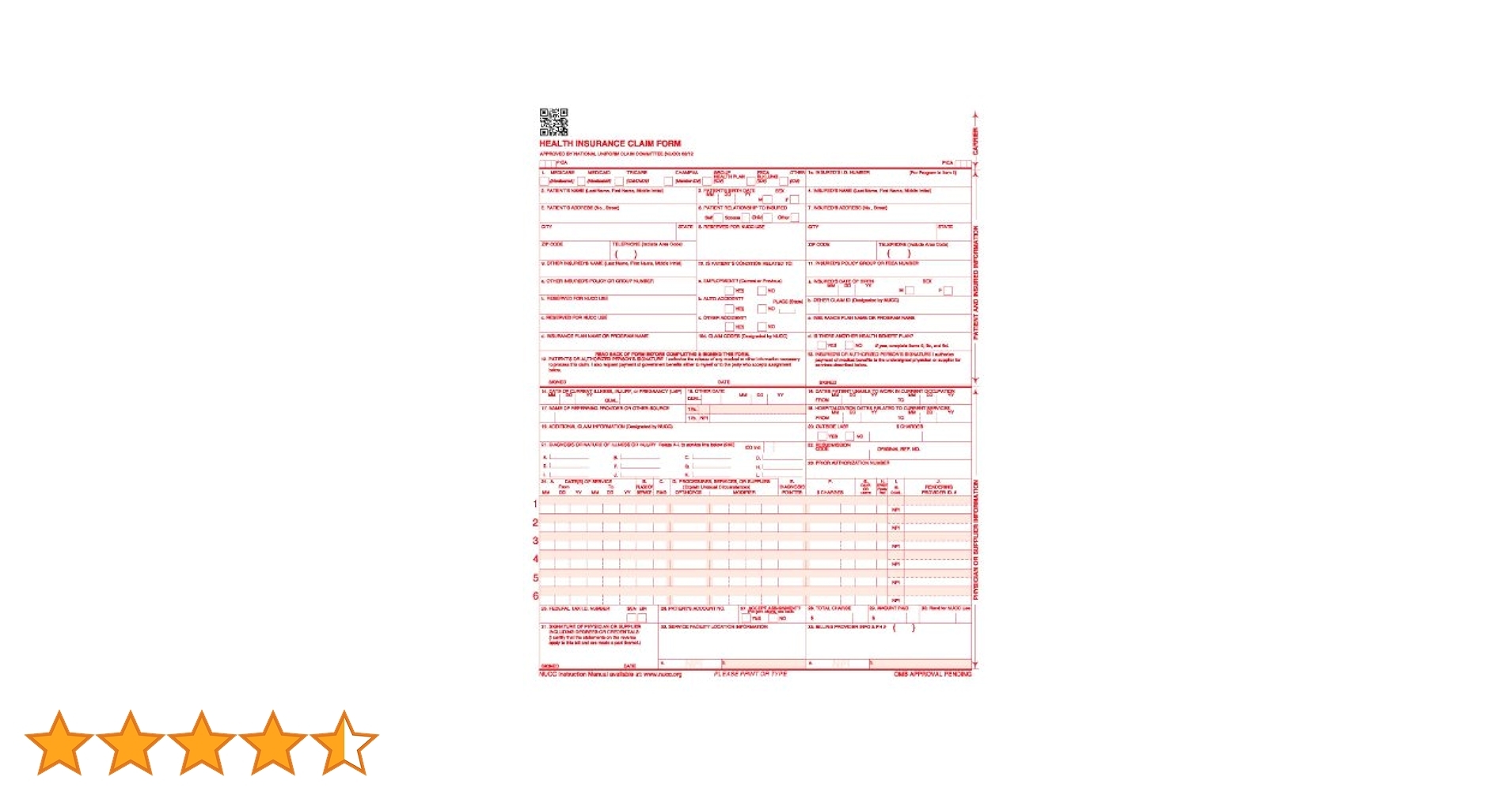 Amazon New CMS 1500 02 12 Claim Form 50 Forms Business Claim Forms Office Products