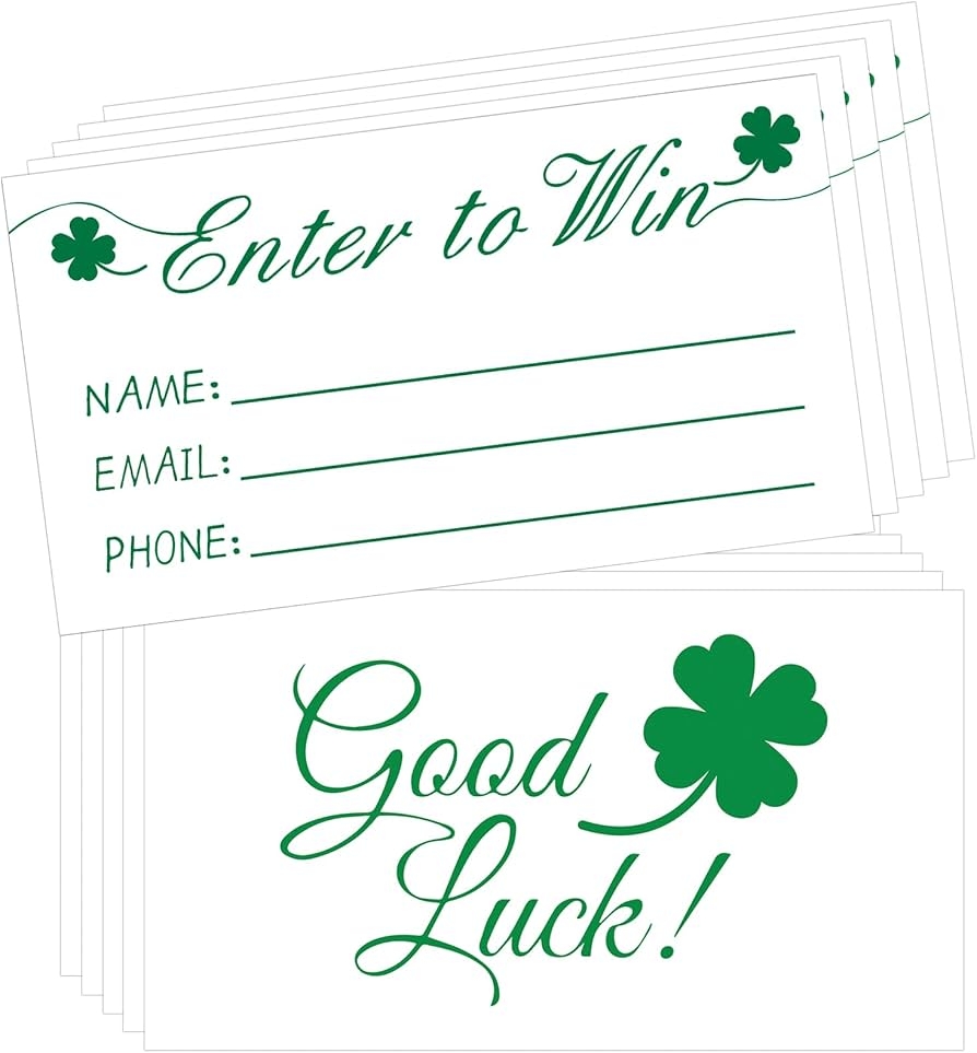 Amazon Tomioziey 300 Raffle Tickets Enter To Win Cards 3 5 x2 Entry Form Cards For Contest Raffles Fairs Ballot Box 50 50 Raffle Drum With Email Address And Phone Number Fields Green Office Products