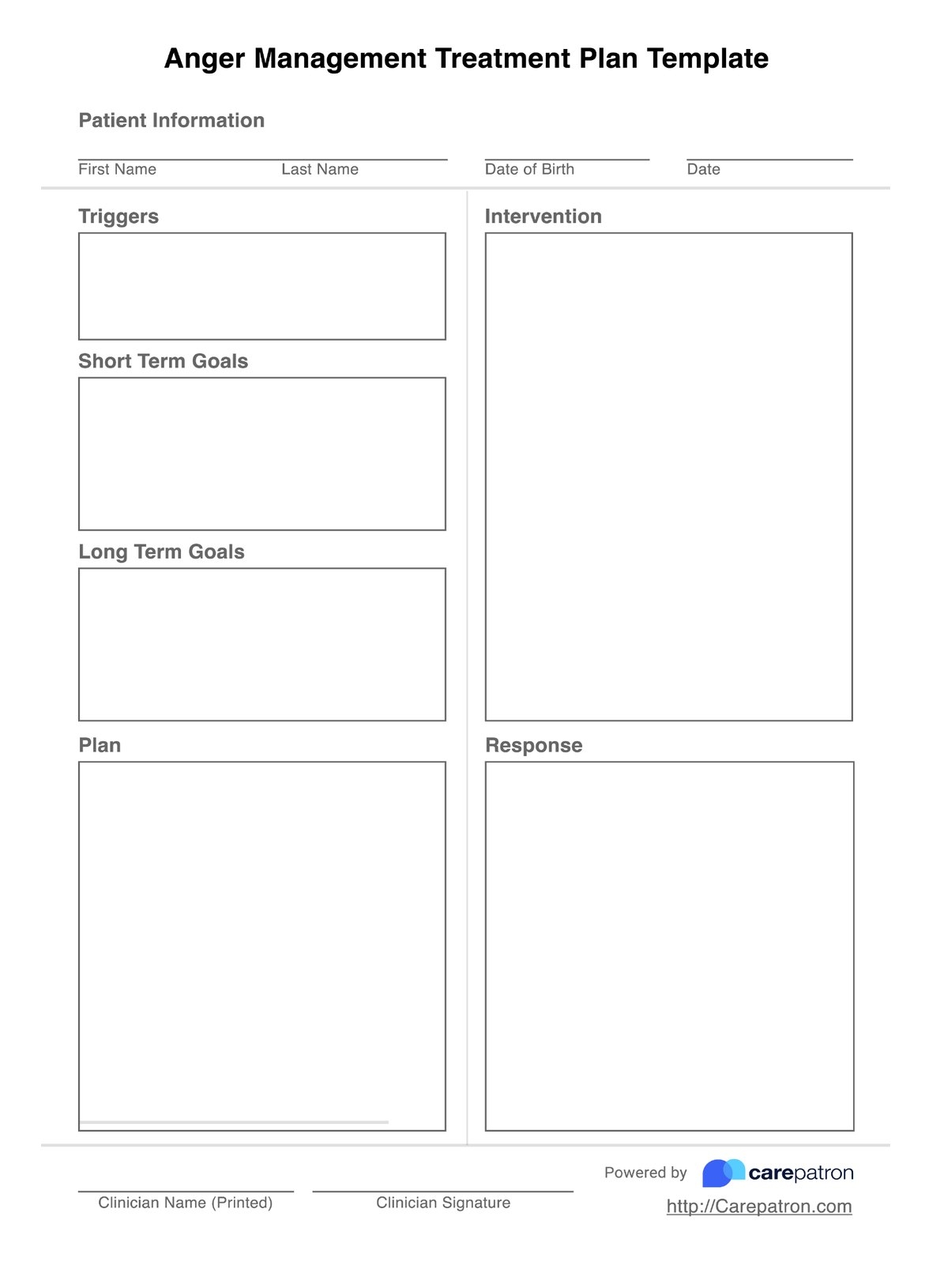 Anger Management Treatment Plan Template U0026 Example Free PDF Download