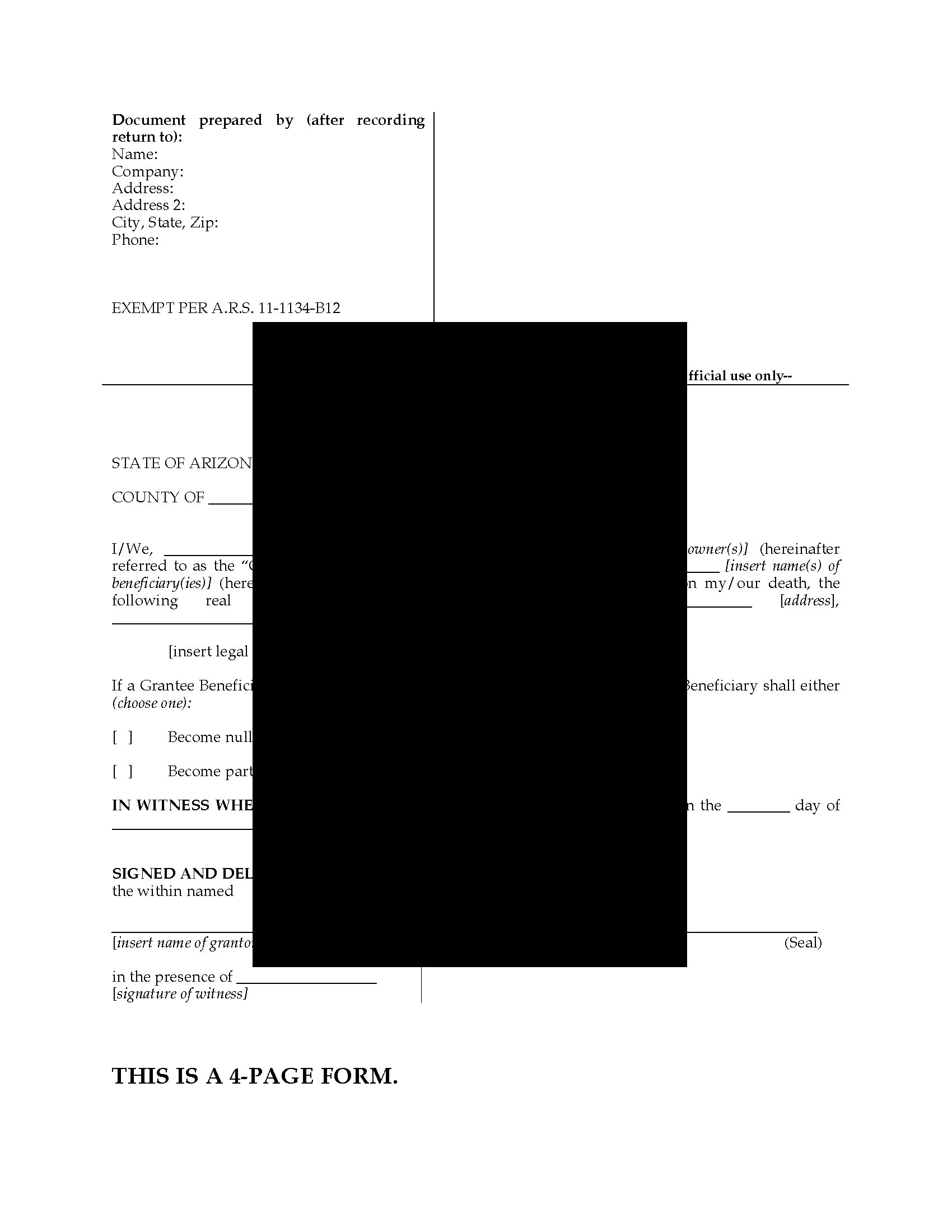 Arizona Beneficiary Deed Forms MegaDox