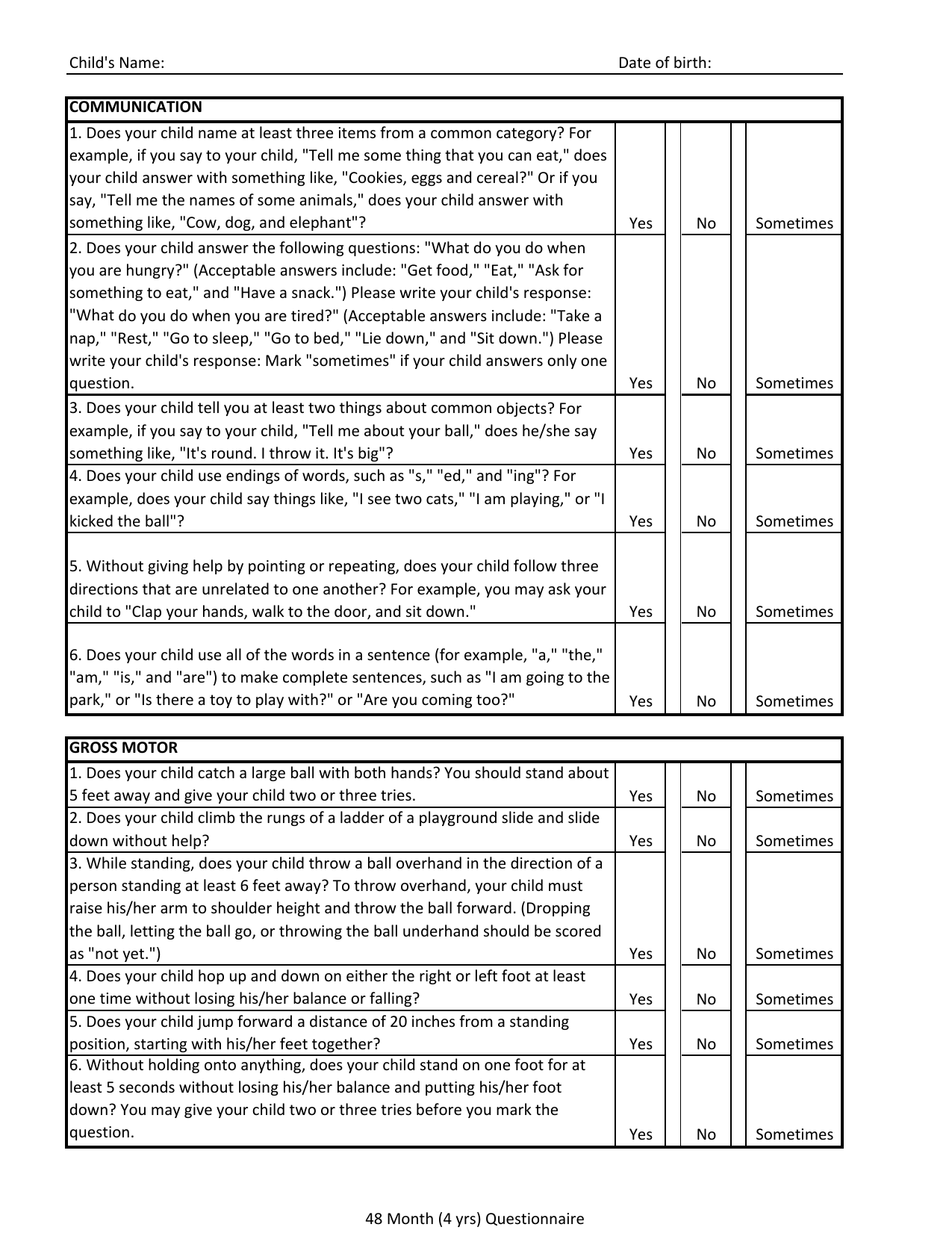 Free Printable Asq Forms