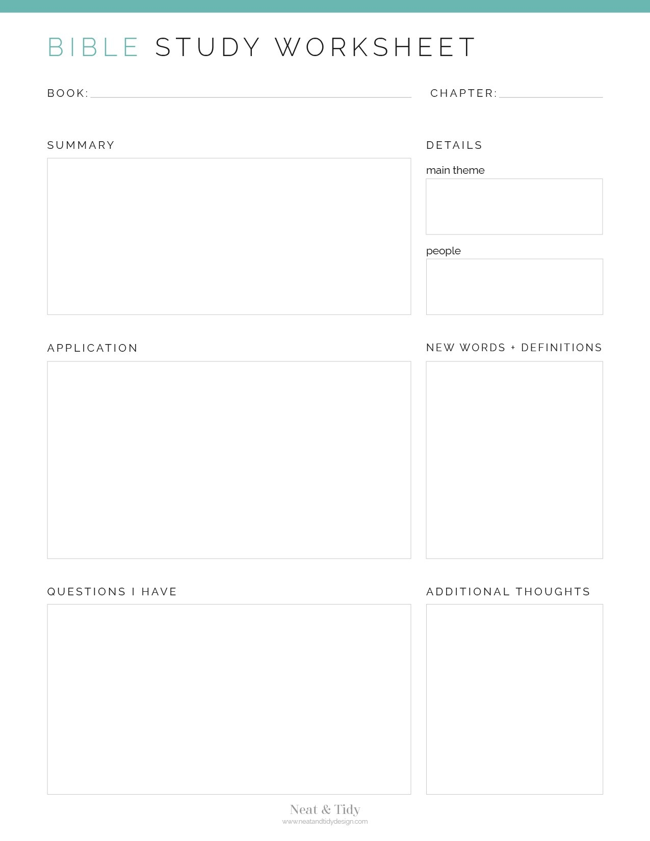 Free Printable Bible Study Forms