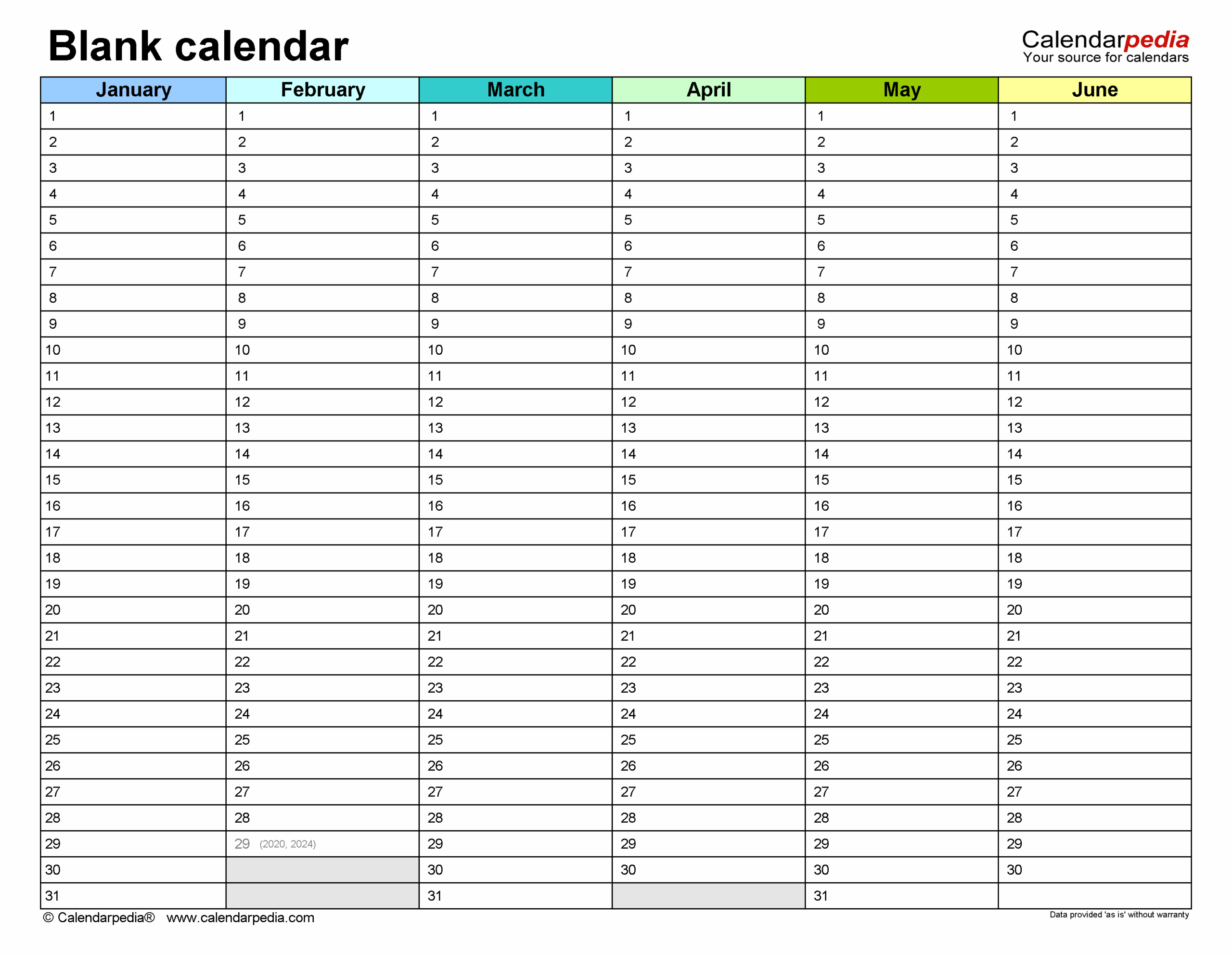Free Printable Calendar Forms