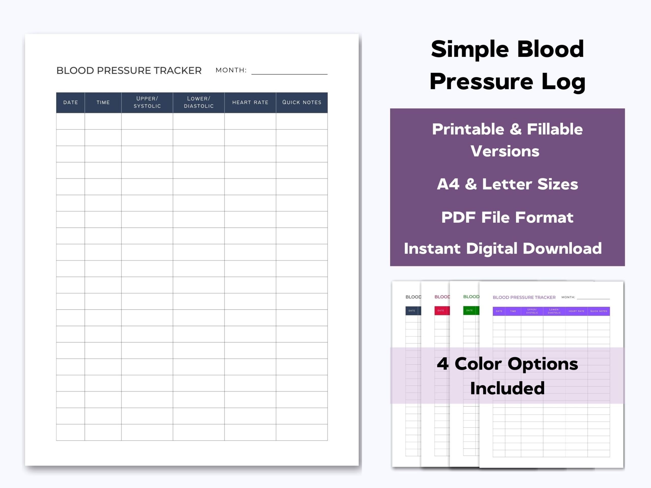 Blood Pressure Log Printable Template Editable Blood Pressure Chart High Blood Pressure Tracker Blood Pressure Record A4 U0026 Letter Etsy
