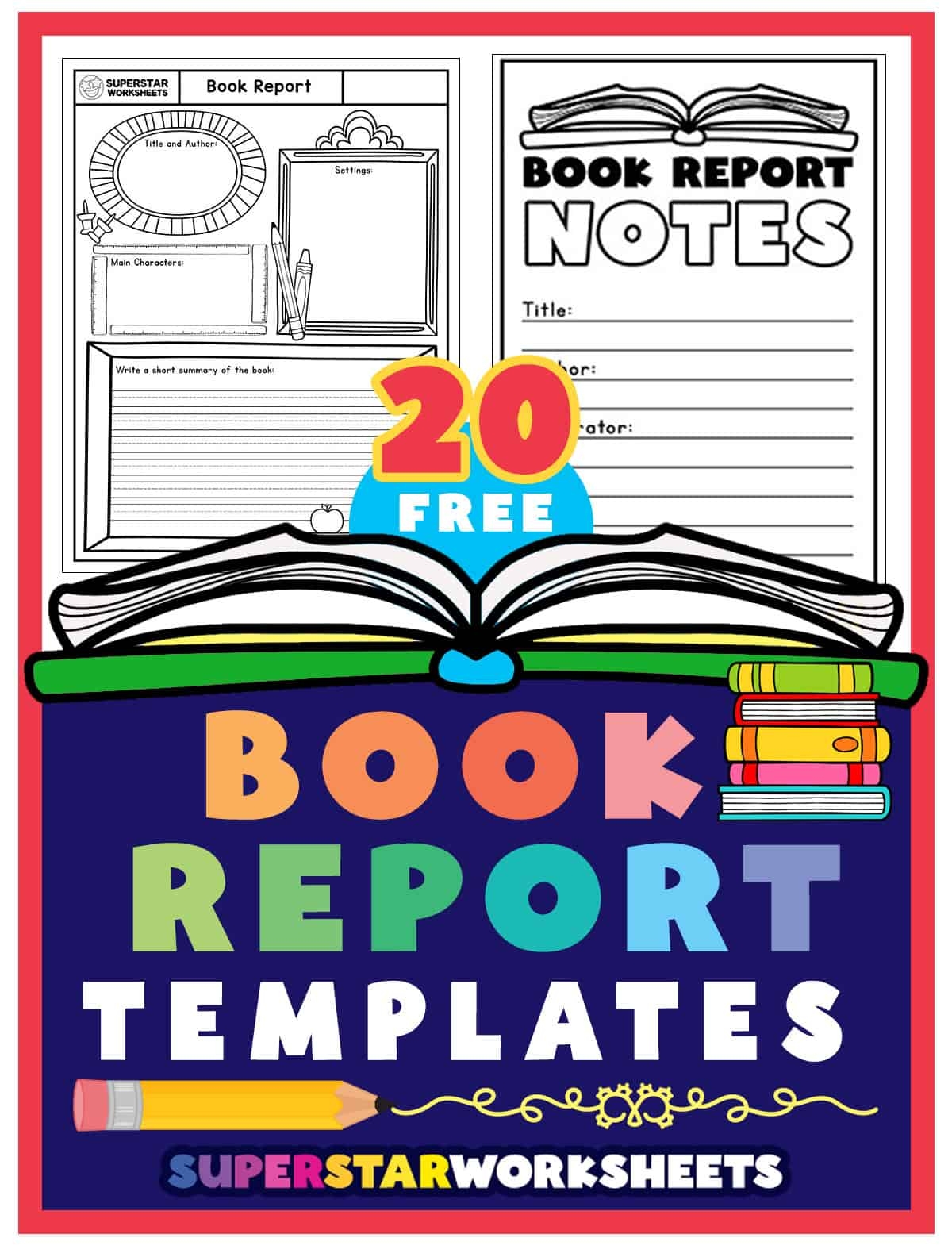 Book Report Templates Superstar Worksheets