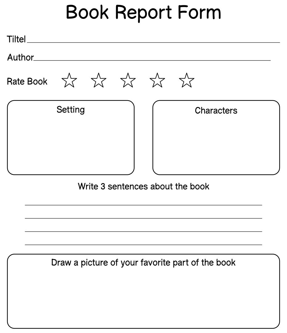 Free Printable Book Report Forms For 3rd Graders