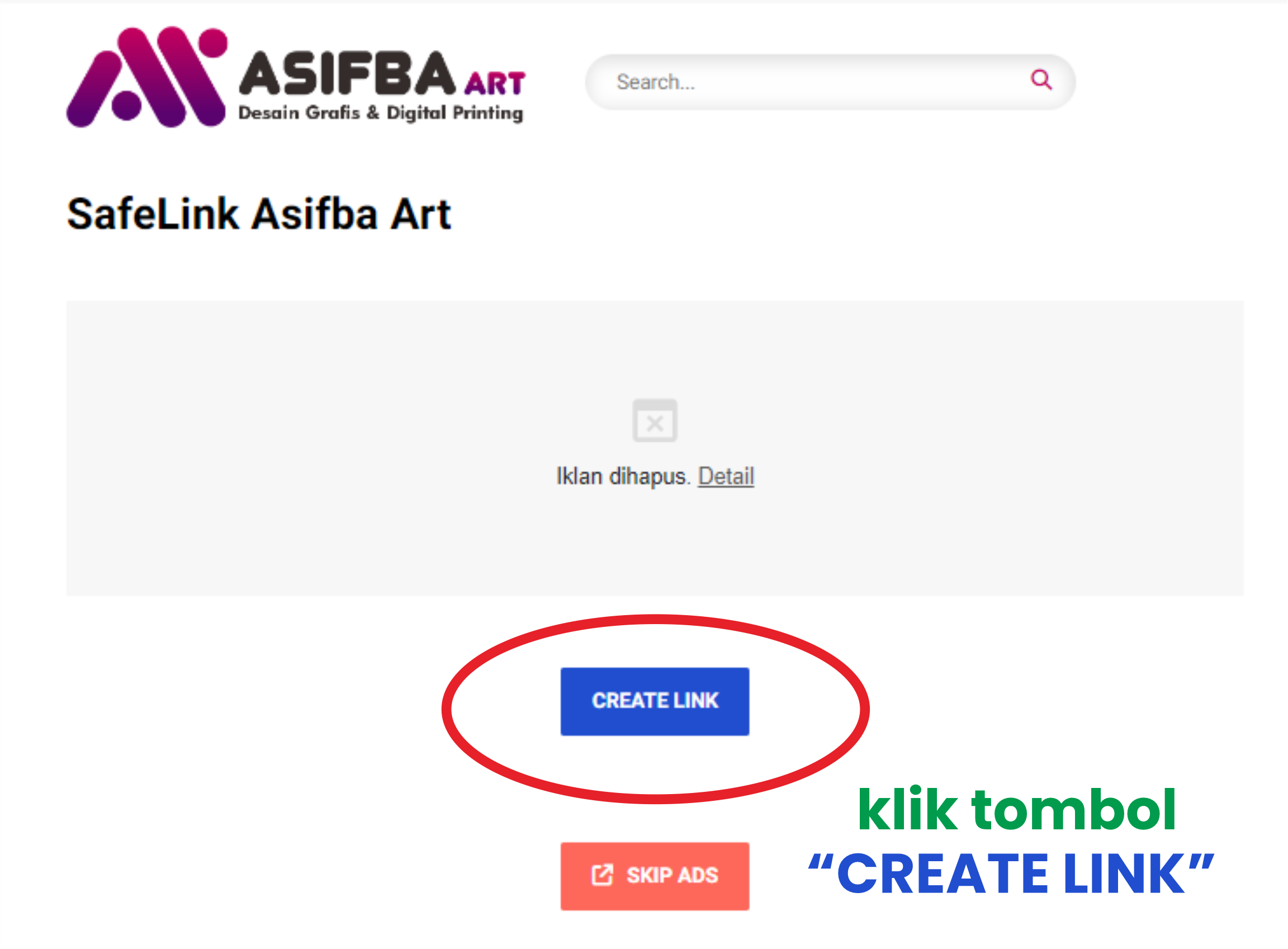 Cara Mudah Melewati SafeLink Di Website Asifba Art Untuk Mengunduh File Desain Asifba Project