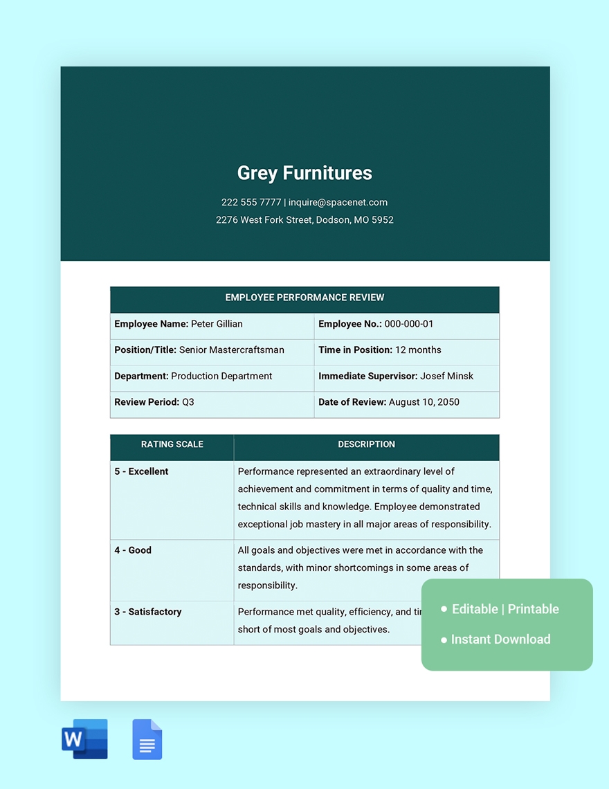 Free Printable Ceo Evaluation Form