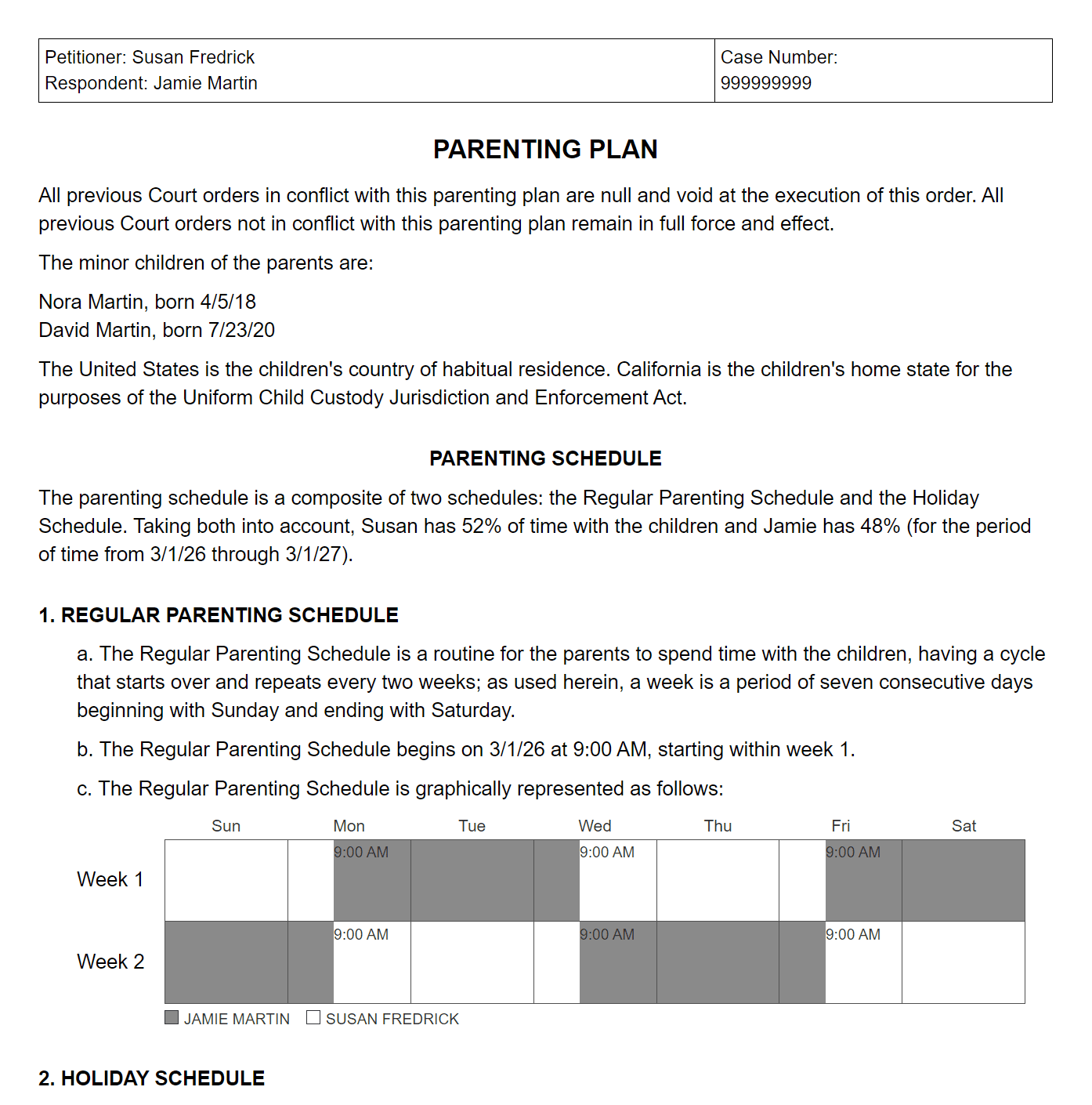 Child Custody Agreement Template Sole Or Joint Custody
