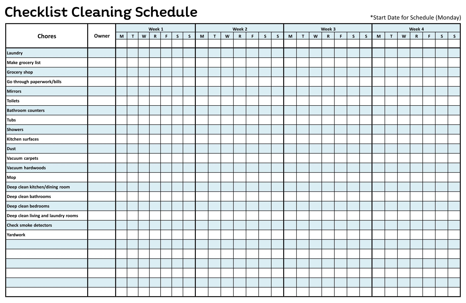 Church Cleaning Checklist 10 Free PDF Printables Printablee