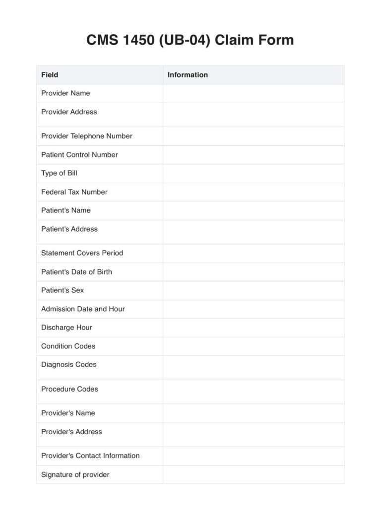 CMS 1500 Form U0026 Example Free PDF Download