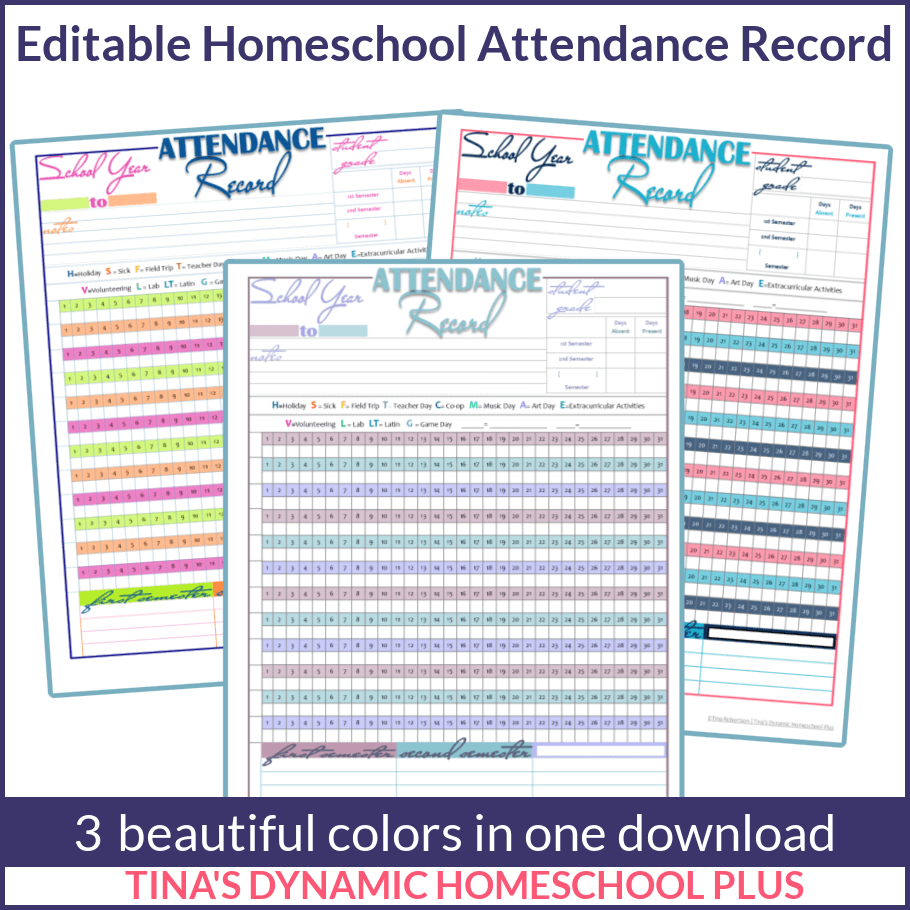 Free Printable Homeschool Attendance Forms