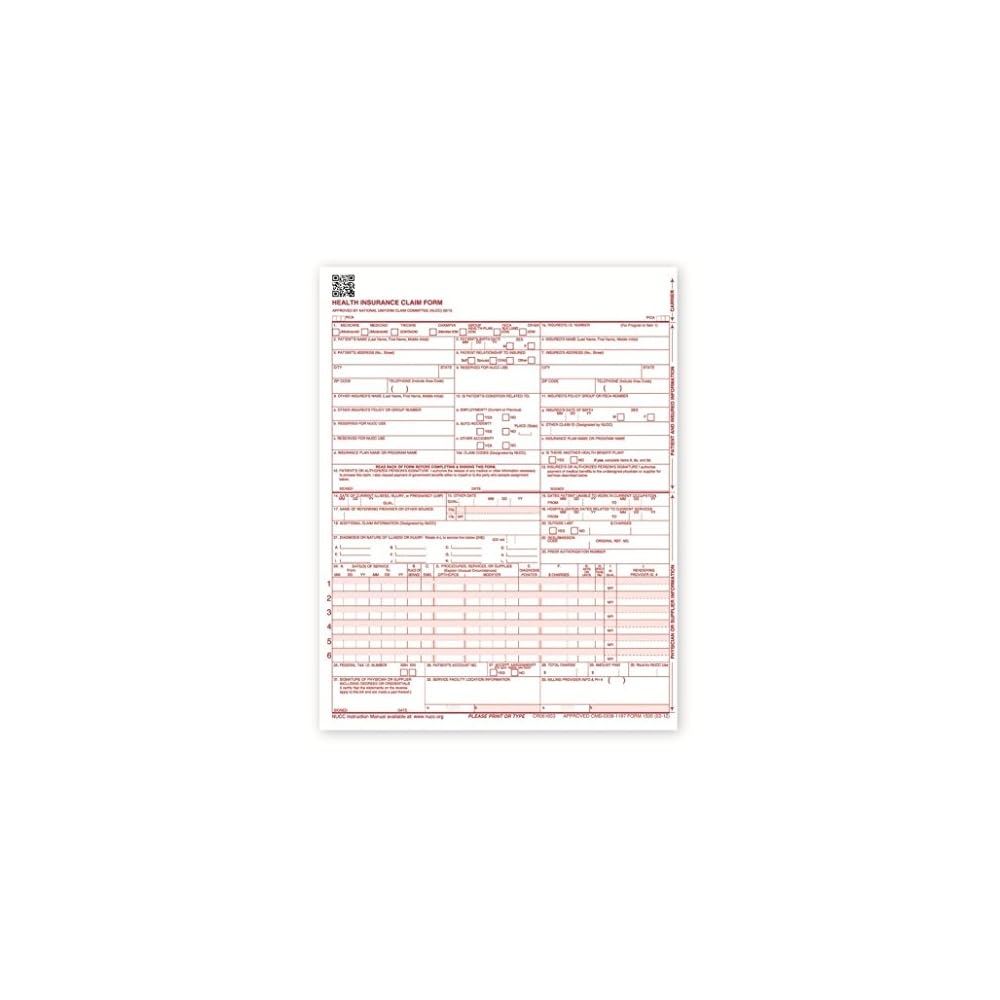 Compuchecks New Cms 1500 Claim Forms Hcfa Version India Ubuy