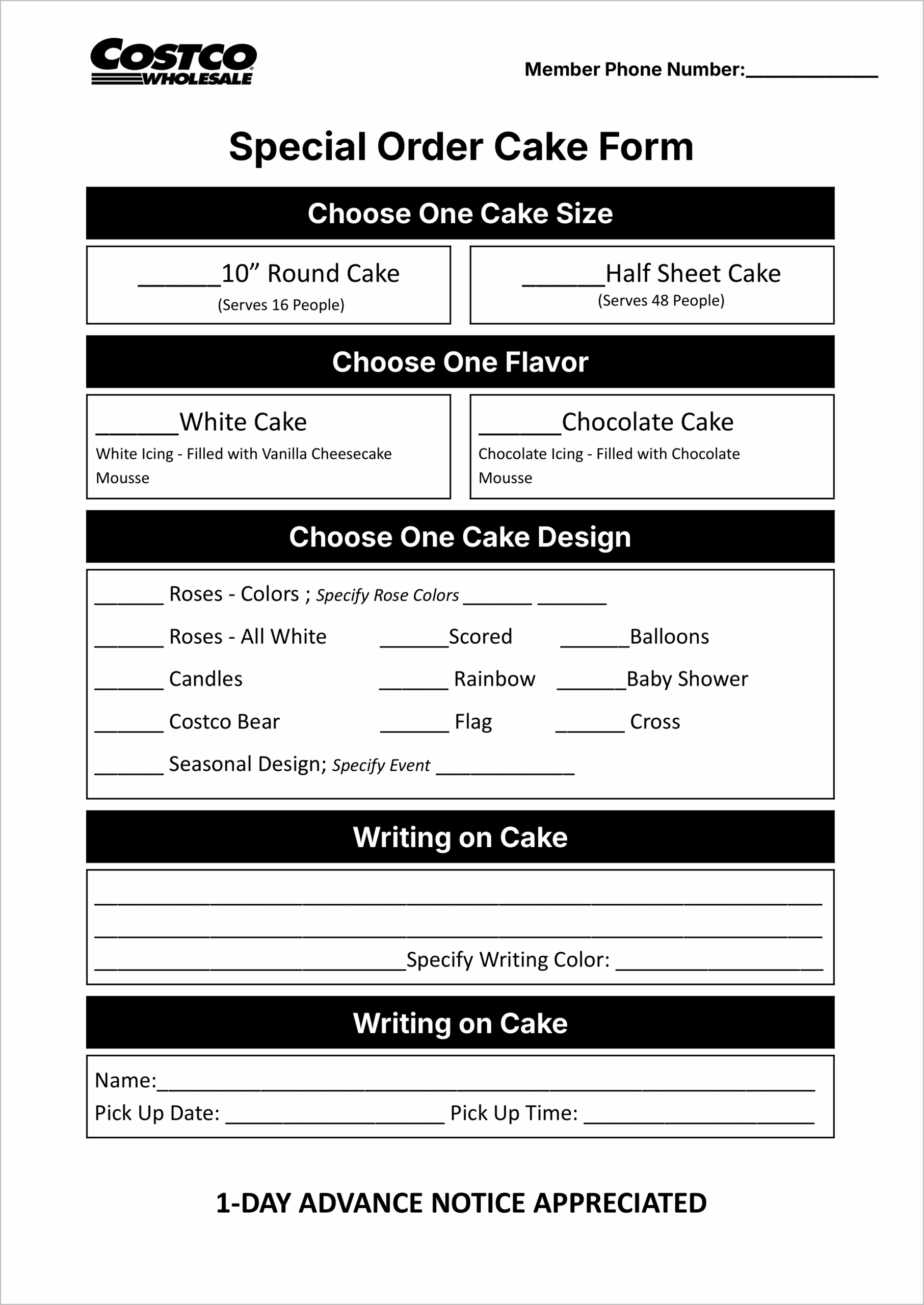 Free Printable Cupcake Order Forms