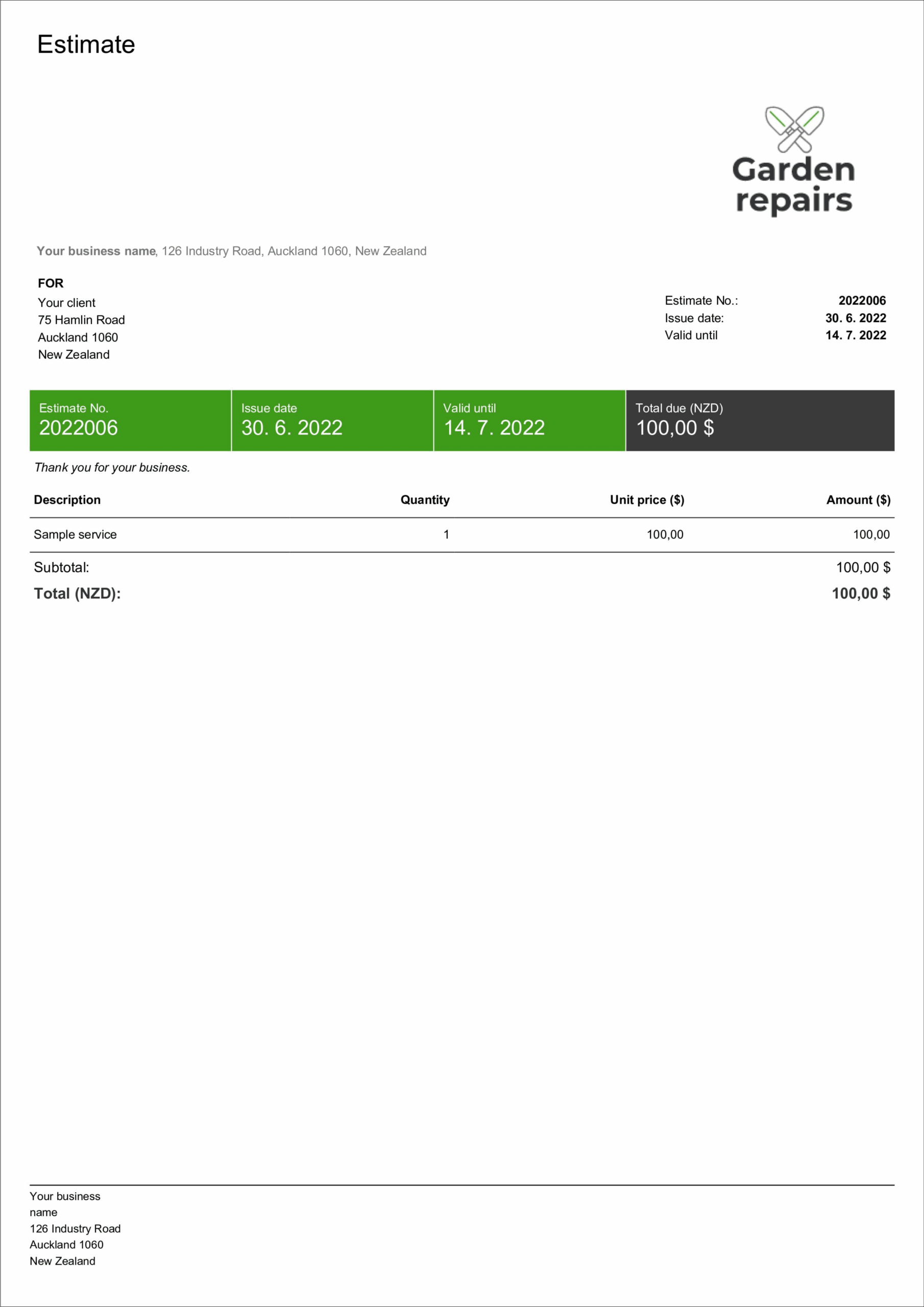 Create An Estimate With Free Estimate Maker Billdu