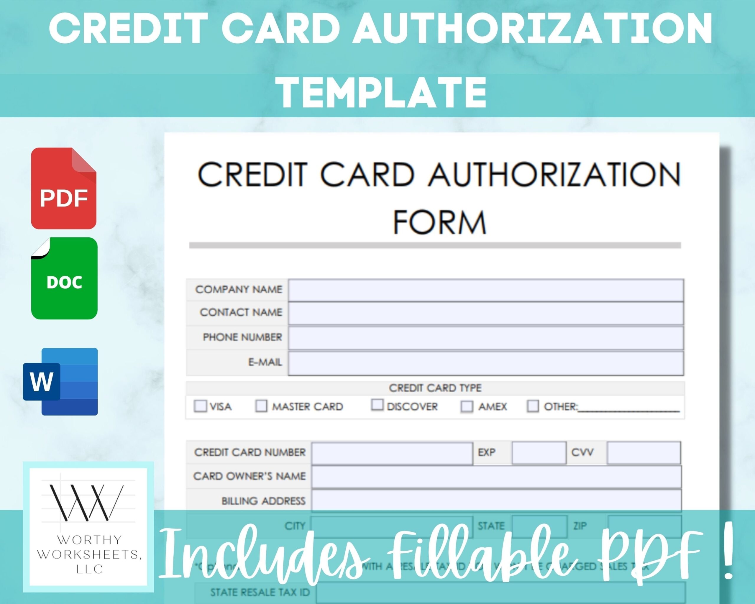 Credit Card Authorization Credit Card Form Credit Card 