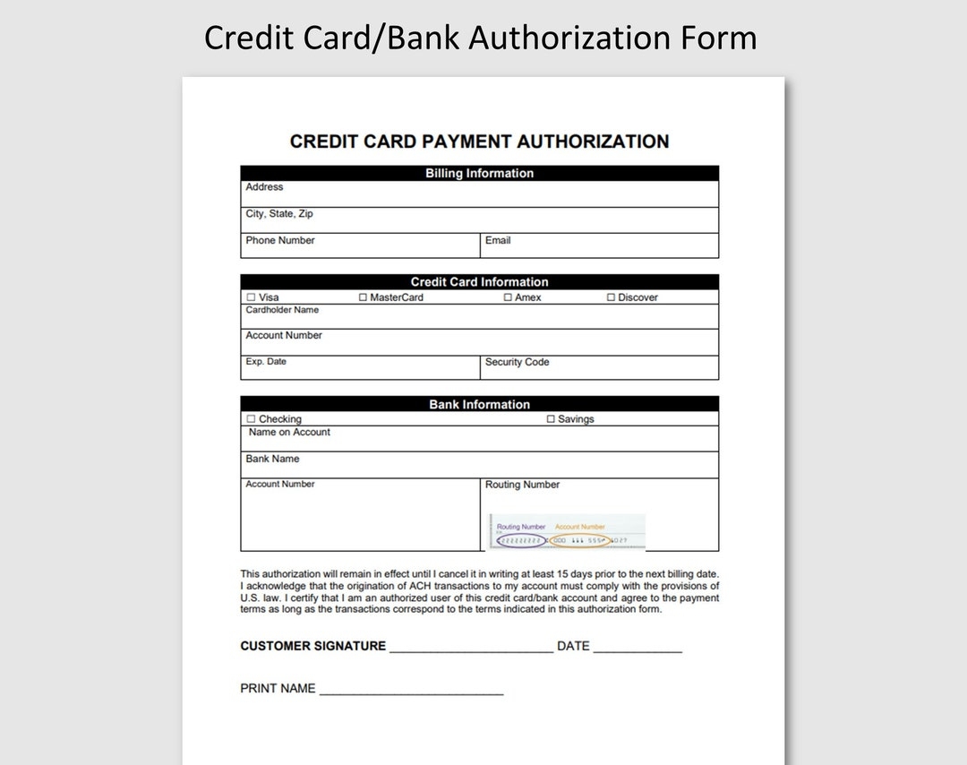 Free Printable Credit Card Form