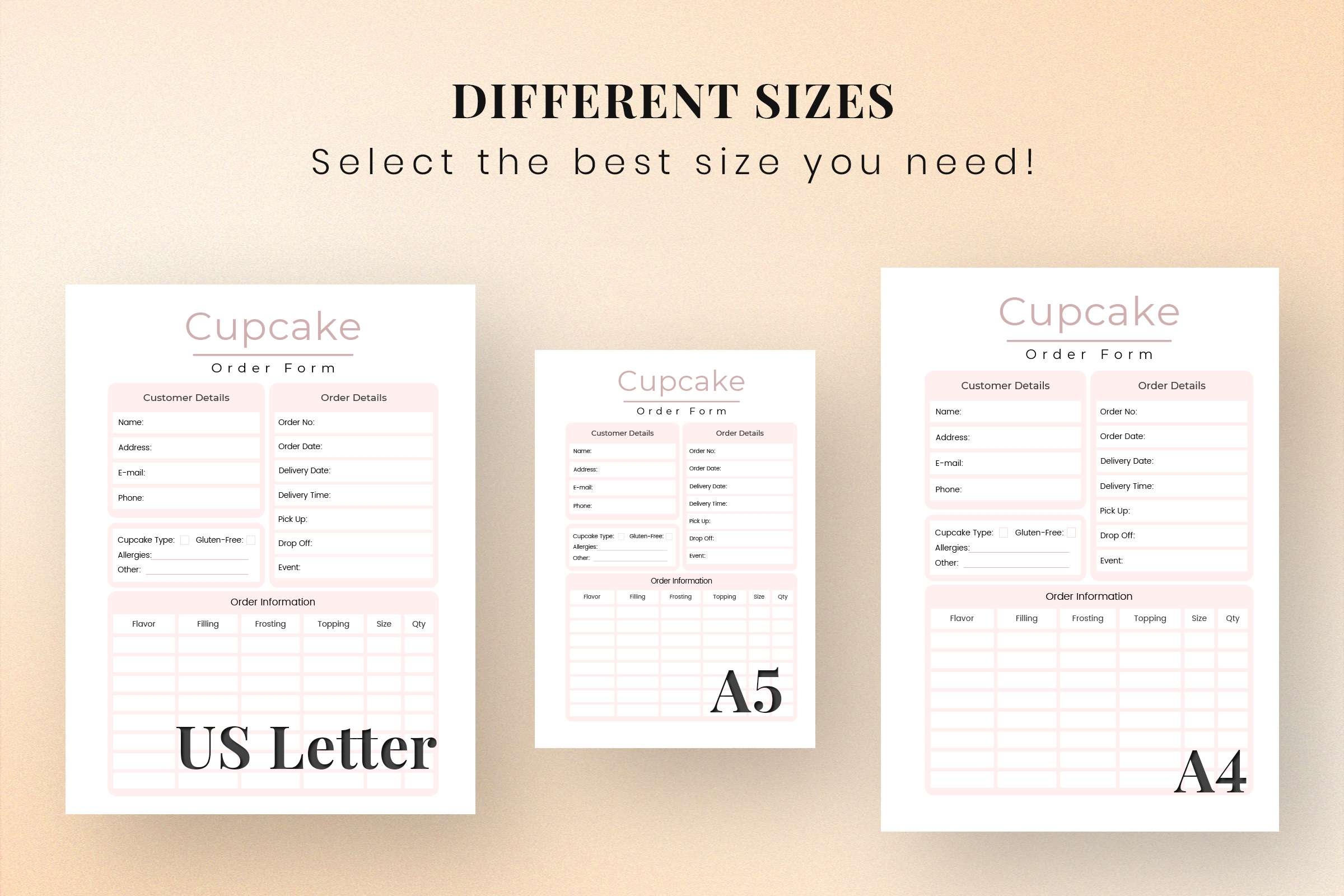 Cupcake Order Form Printable