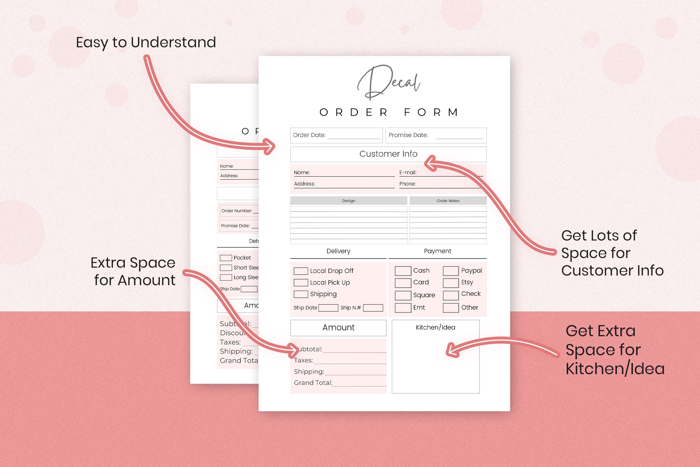 Custom Craft Order Form Crafter Business Printable Bundle