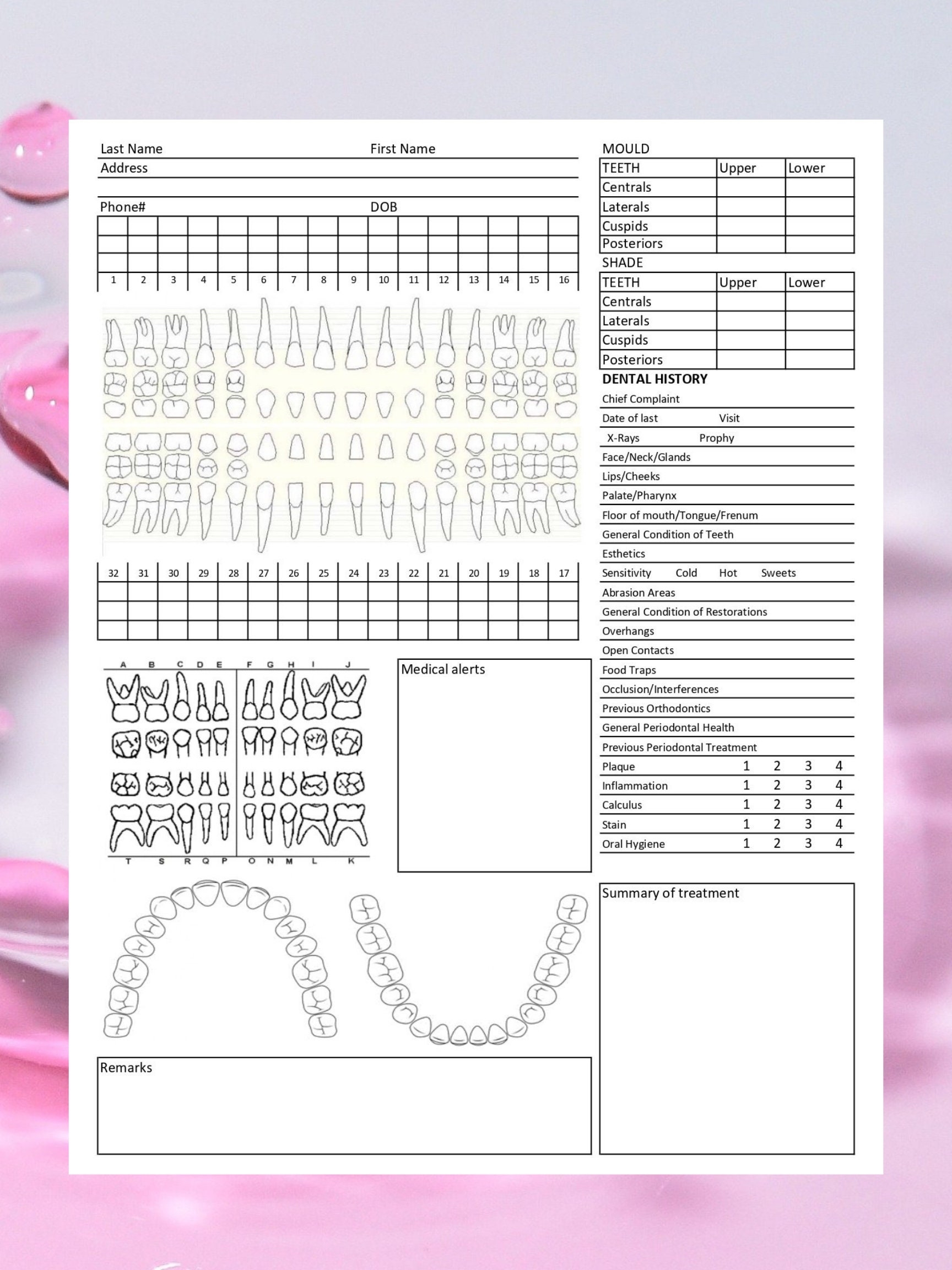 Free Printable Dental Forms