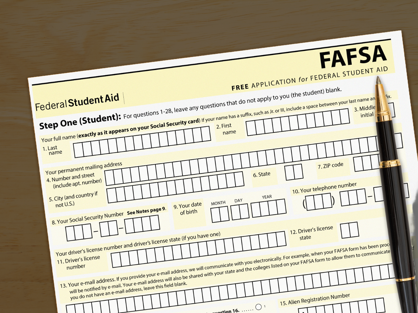 Free Printable Fafsa Form