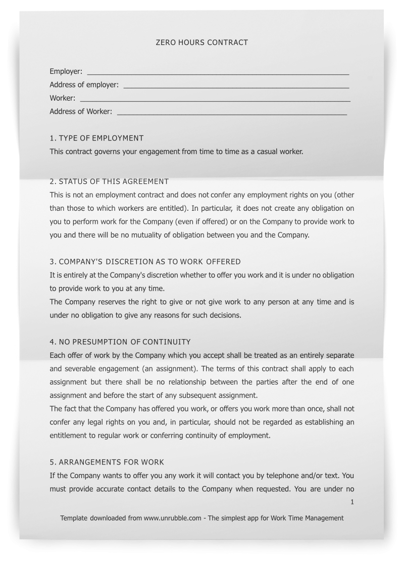 Free Printable Availability Form