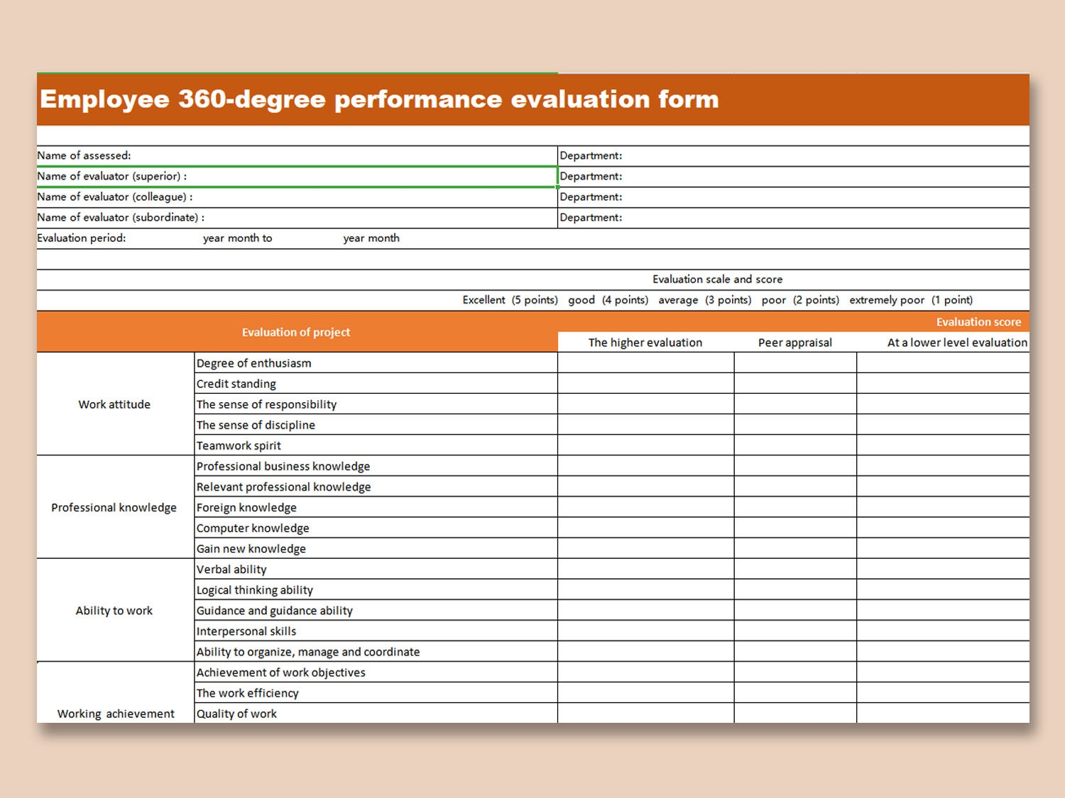 Printable Employee Evaluation Form Free