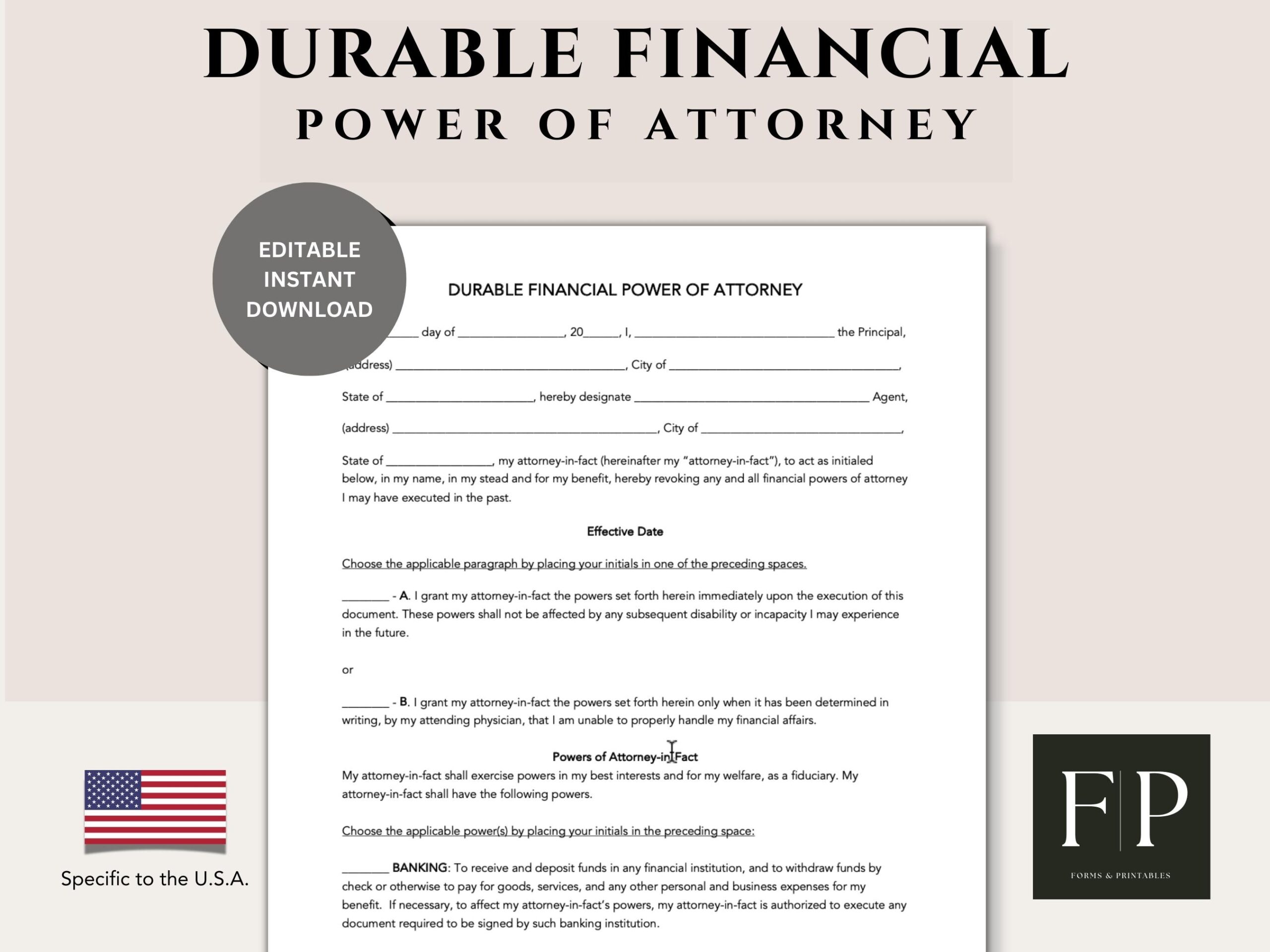 Free Printable Financial Poa Form