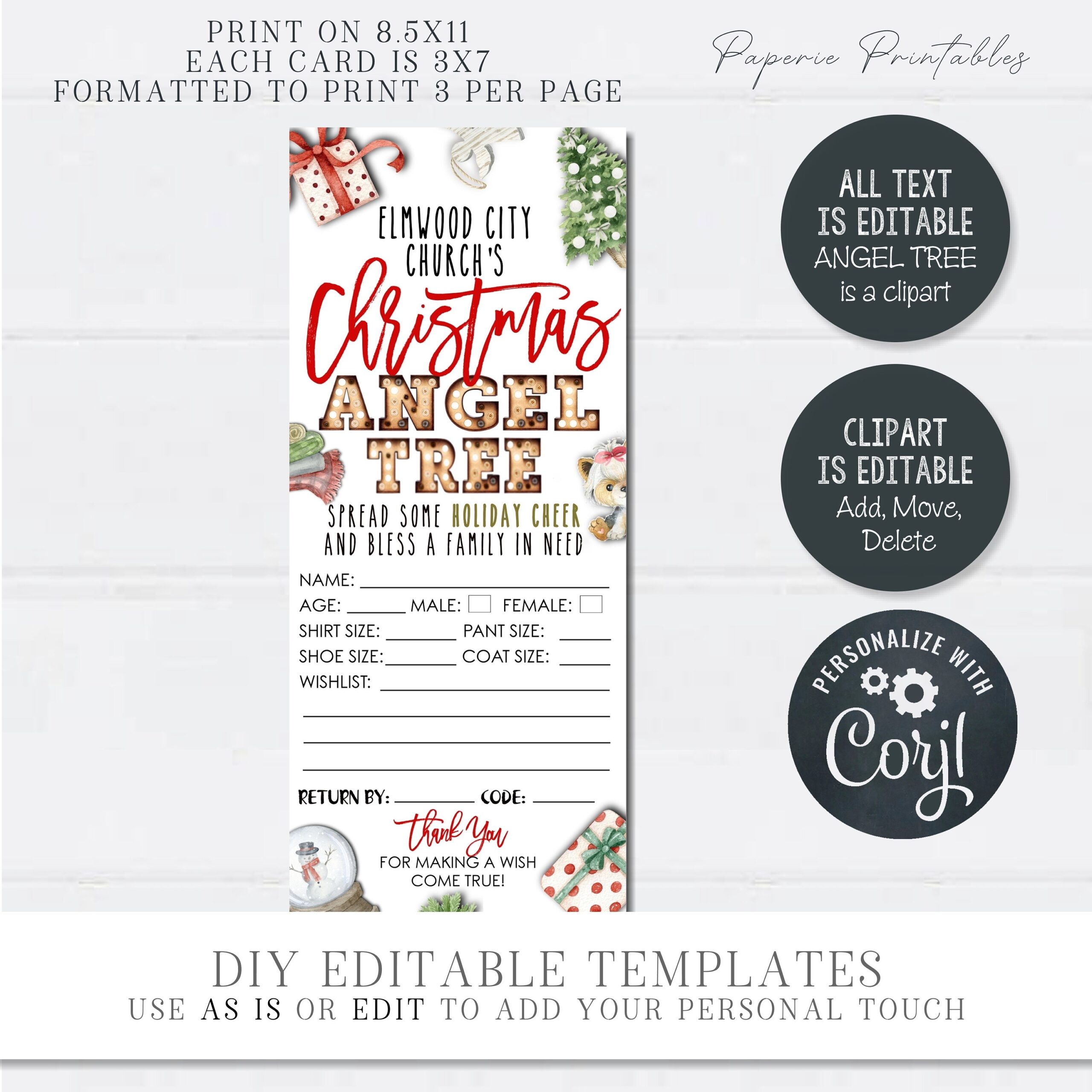 Giving Tree Form Free Printable Angel Tree Tags Template