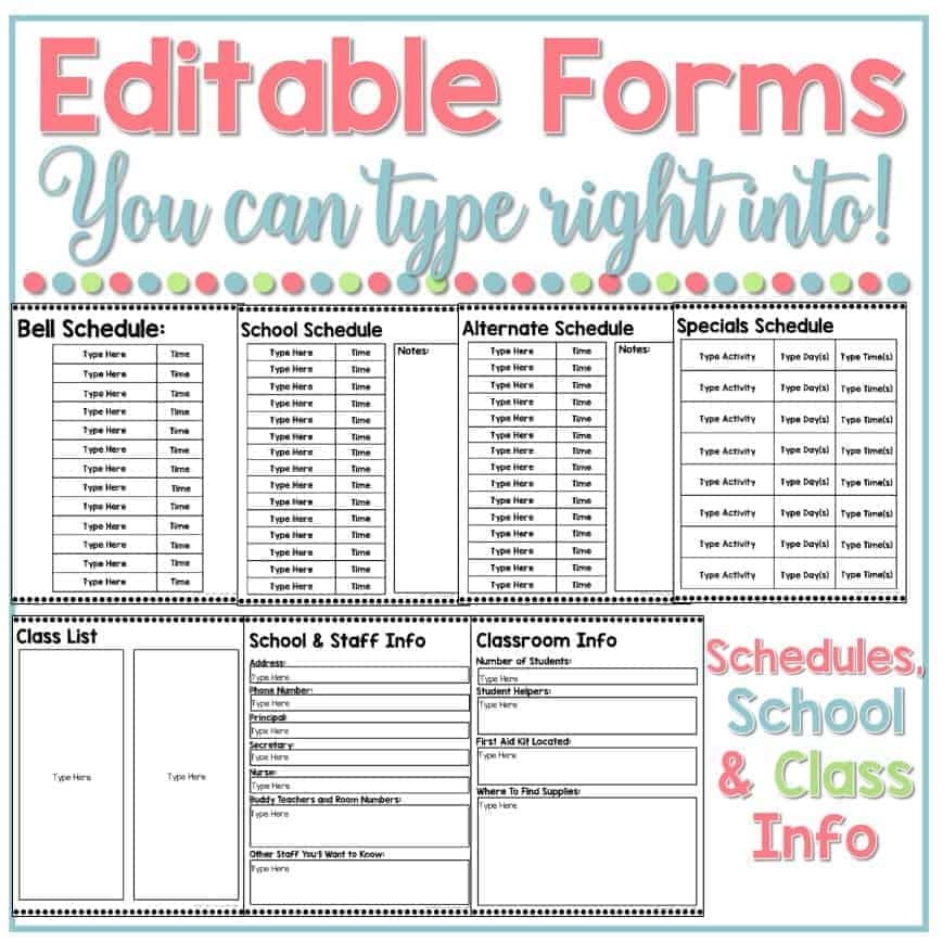 Editable Substitute Binder Sub Binder PRINT GOOGLE BUNDLE Educate U0026 Rejuvenate