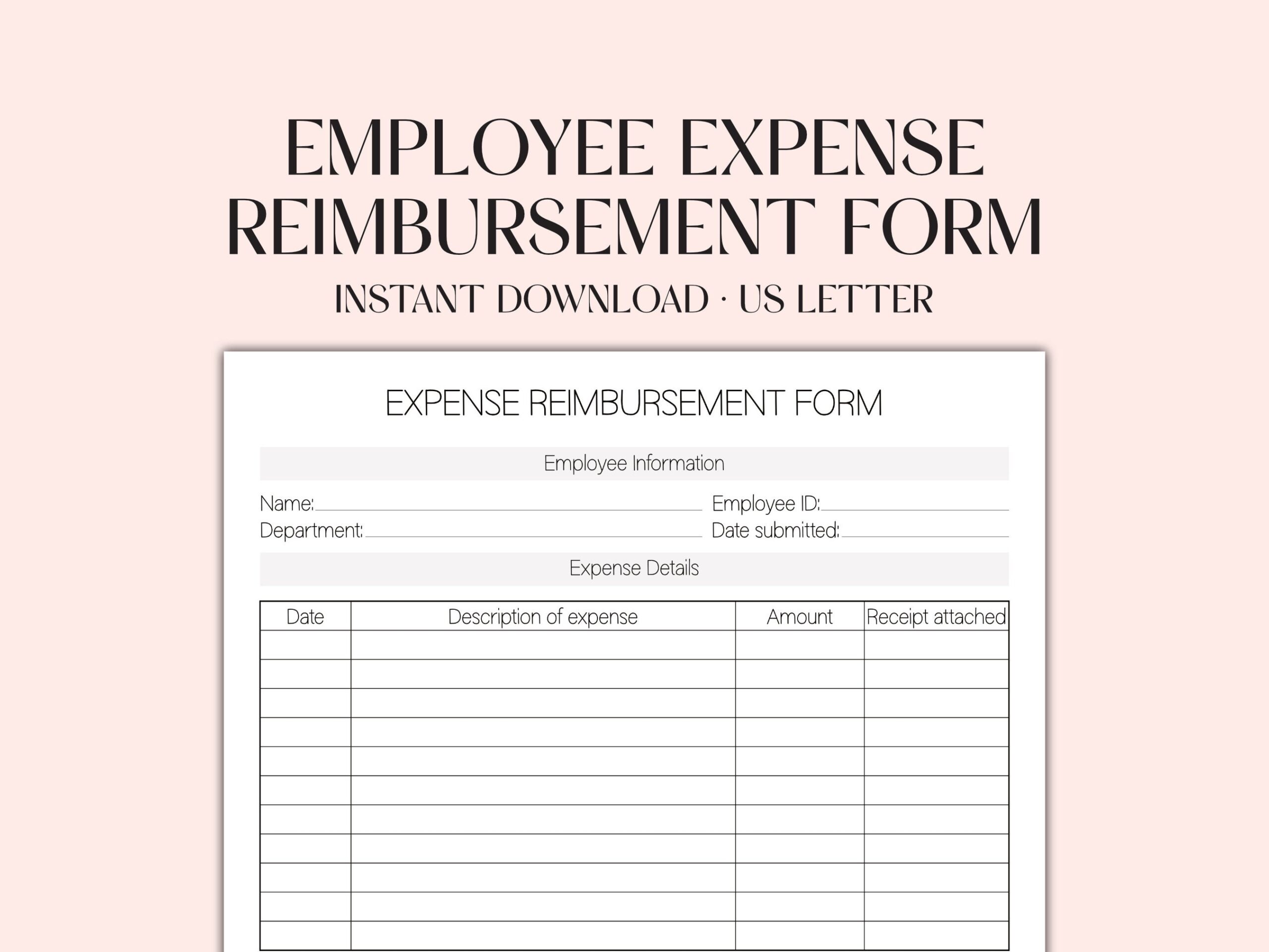Free Printable Reimbursement Form