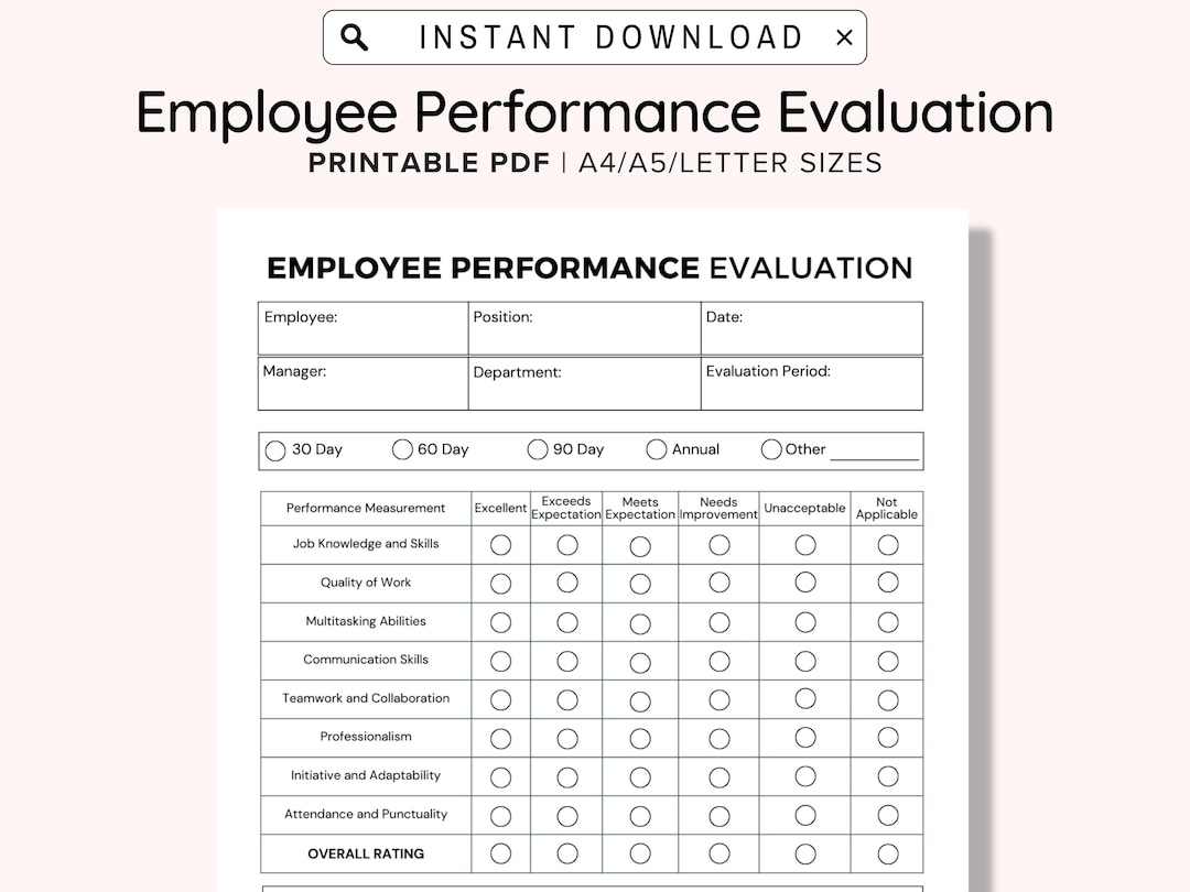 Free Employee Evaluation Forms Printable