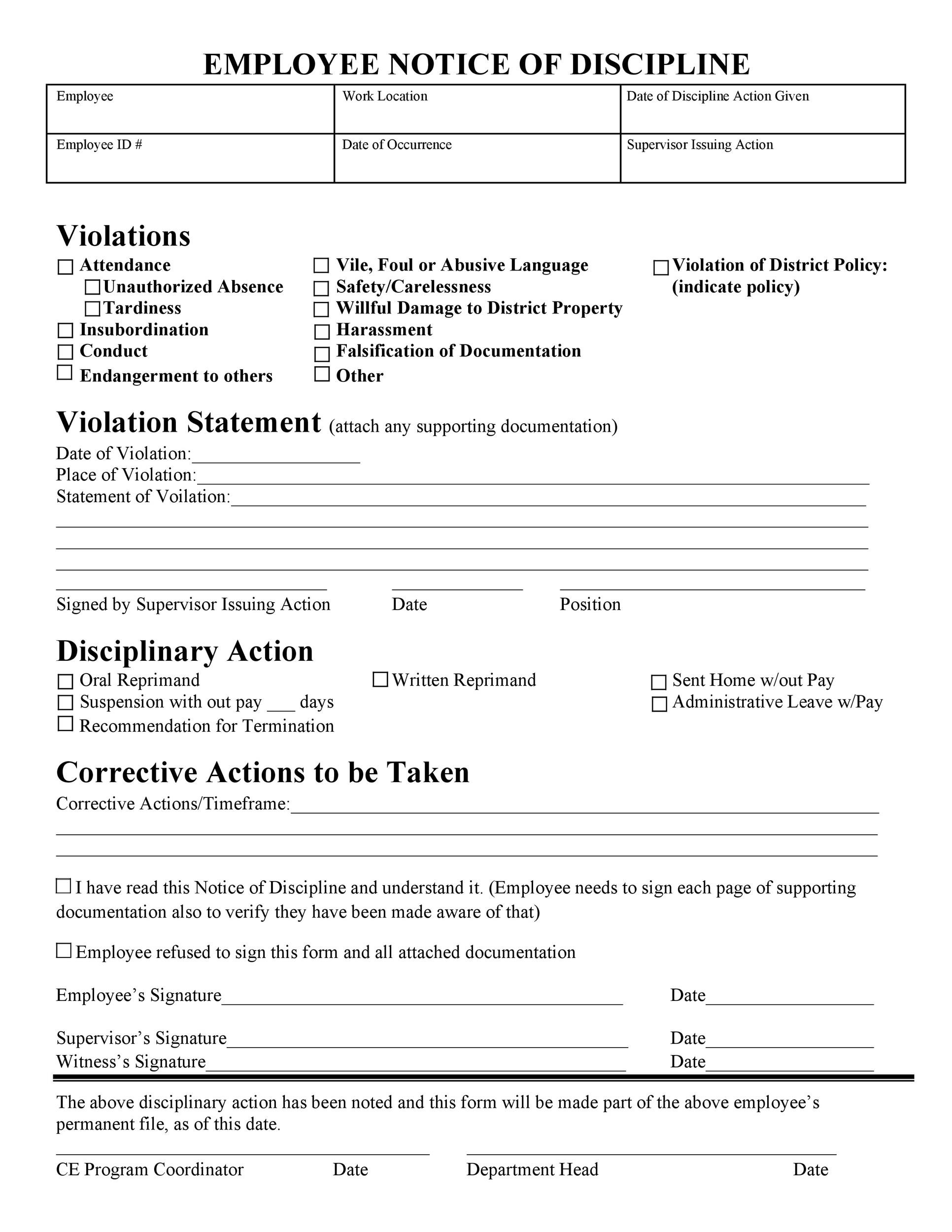 Employee Warning Notice Download 56 Free Templates U0026 Forms