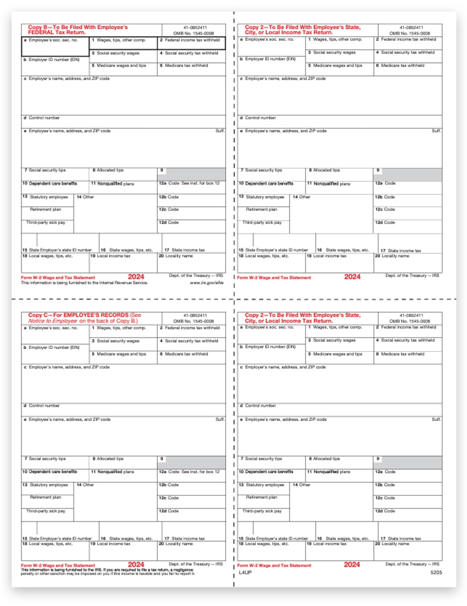 Free Printable W-2 Form