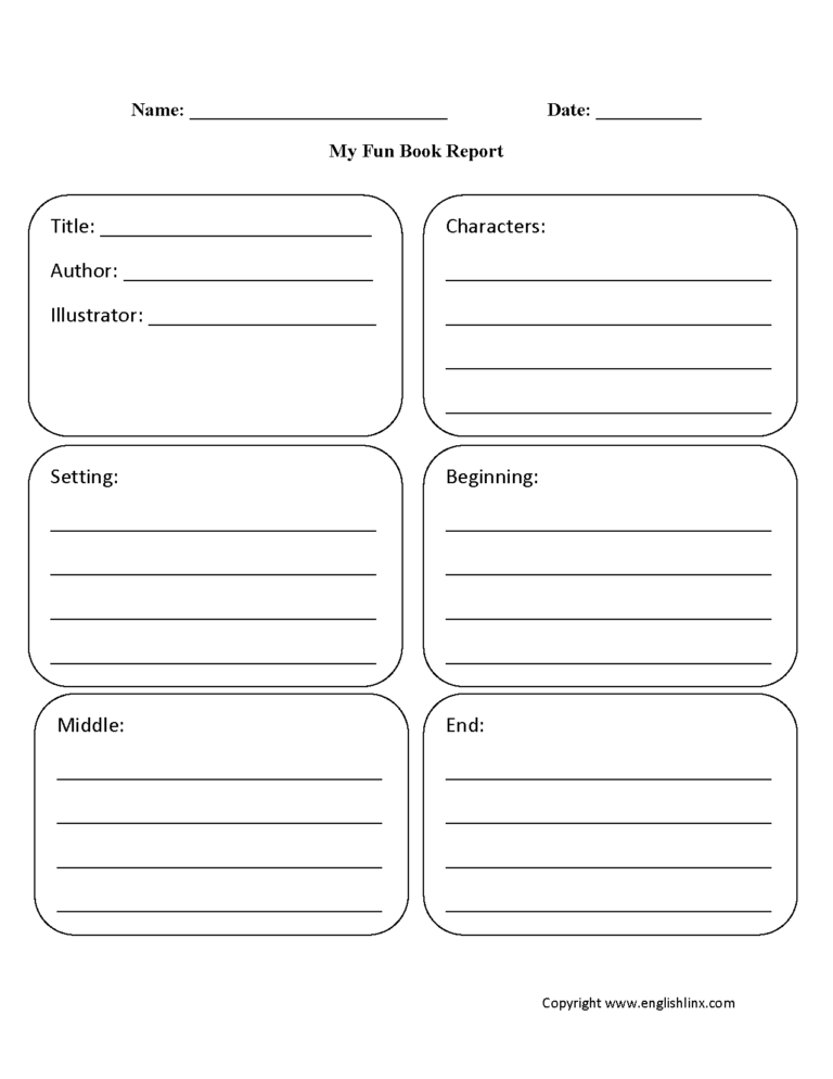 Englishlinx Book Report Worksheets