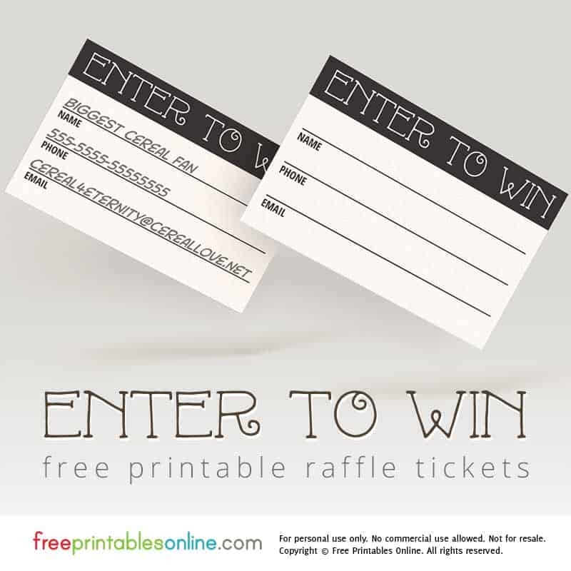 Enter To Win Printable Raffle Tickets Free Printables Online Worksheets Library